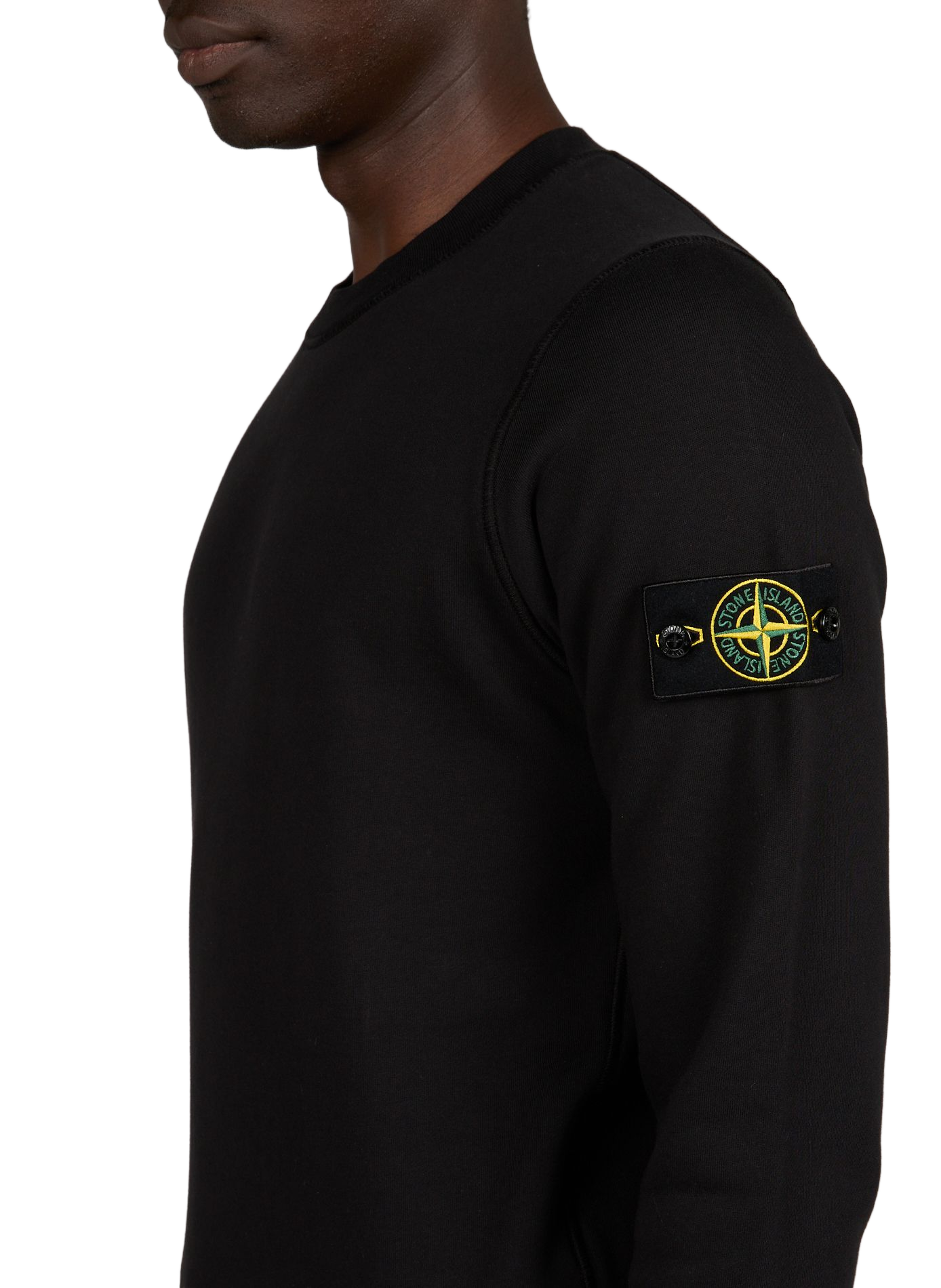 Sweat droit col rond uni STONE ISLAND Noir