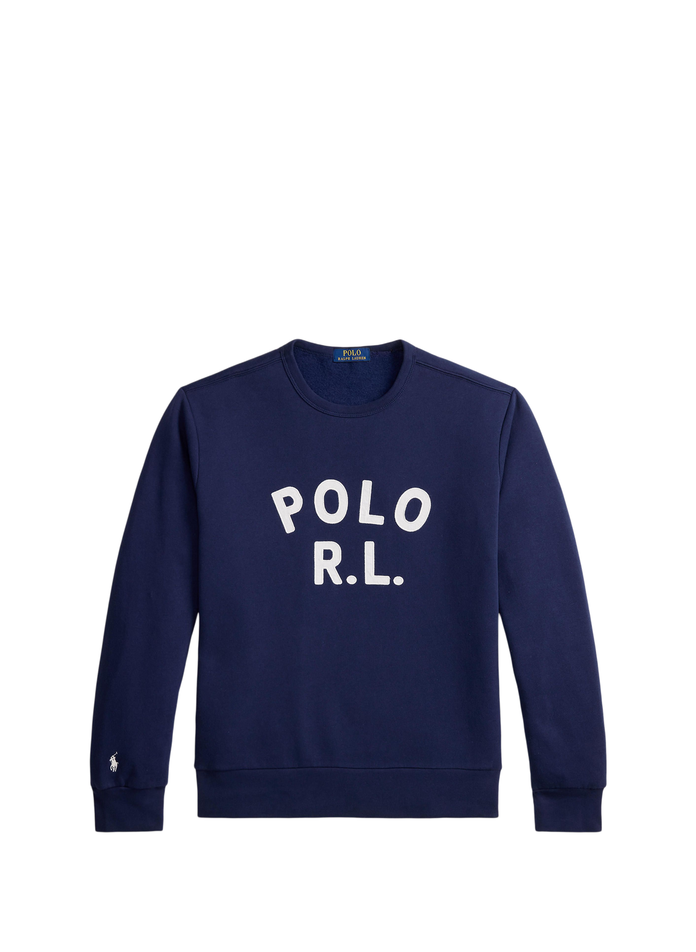 Sweat droit à logo en coton mélangé POLO RALPH LAUREN Bleu