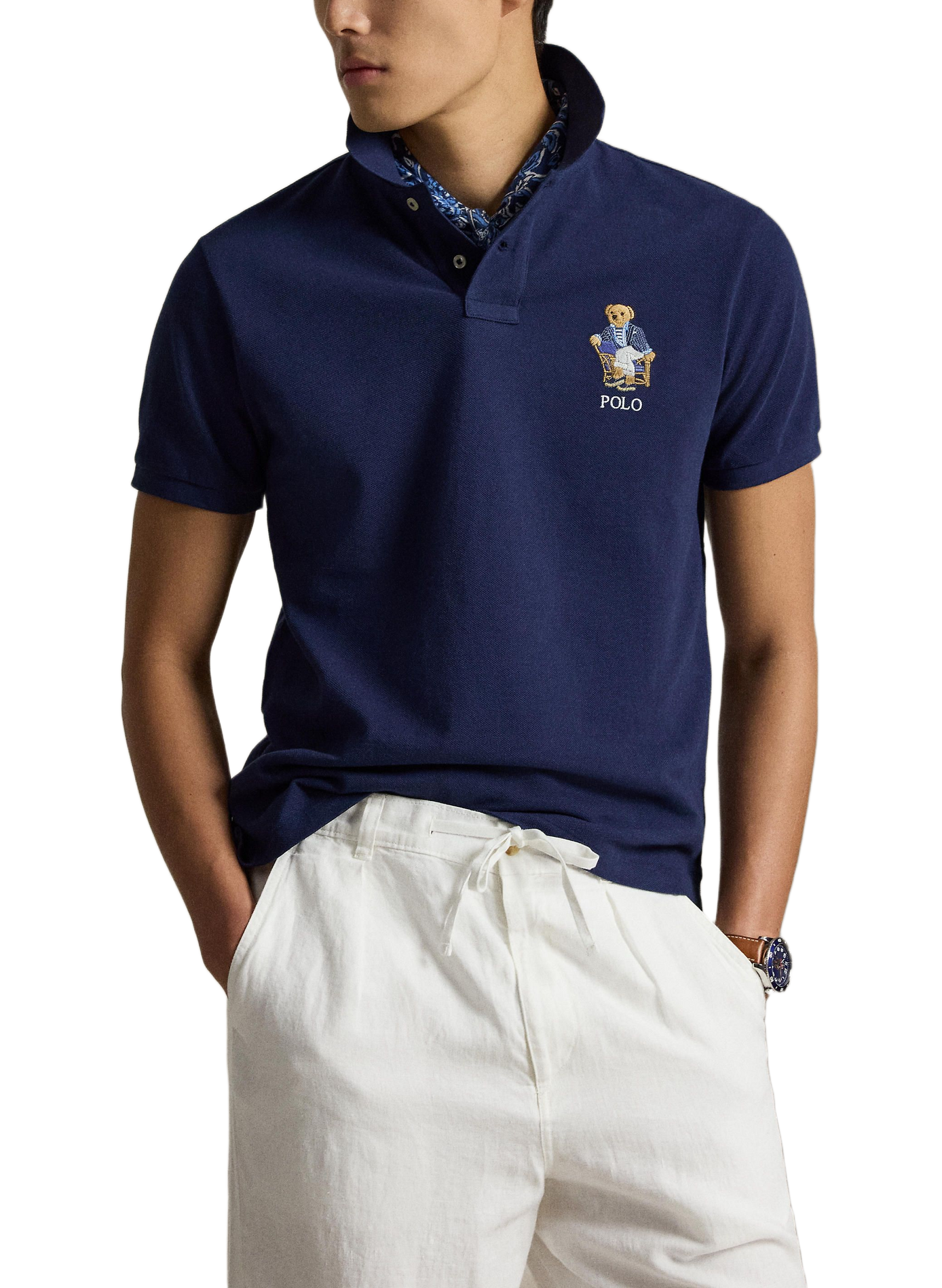 Straight cotton logo polo POLO RALPH LAUREN Blue