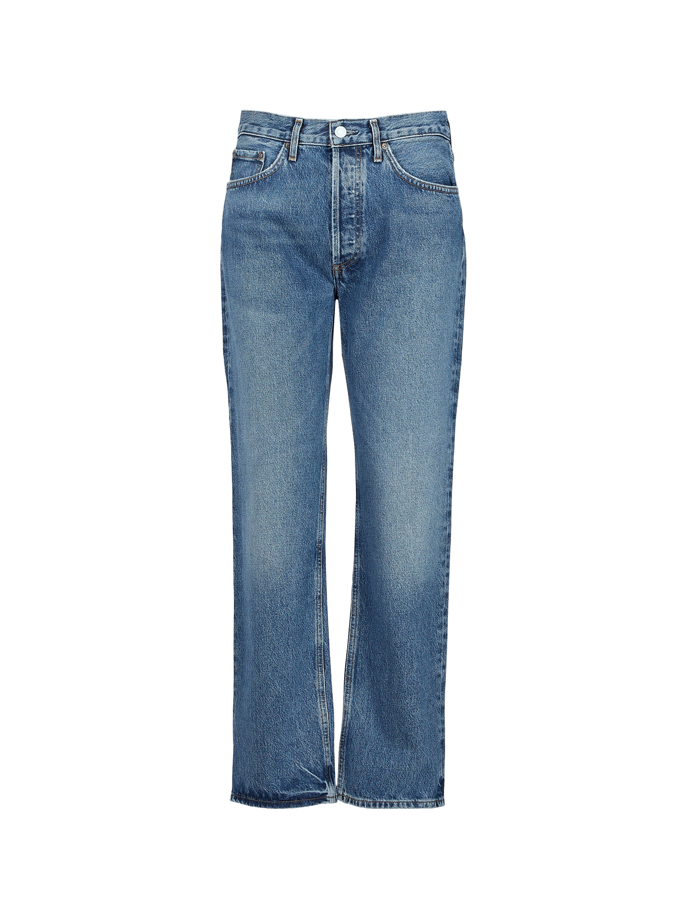 Jeans droit Lana en coton AGOLDE Bleu