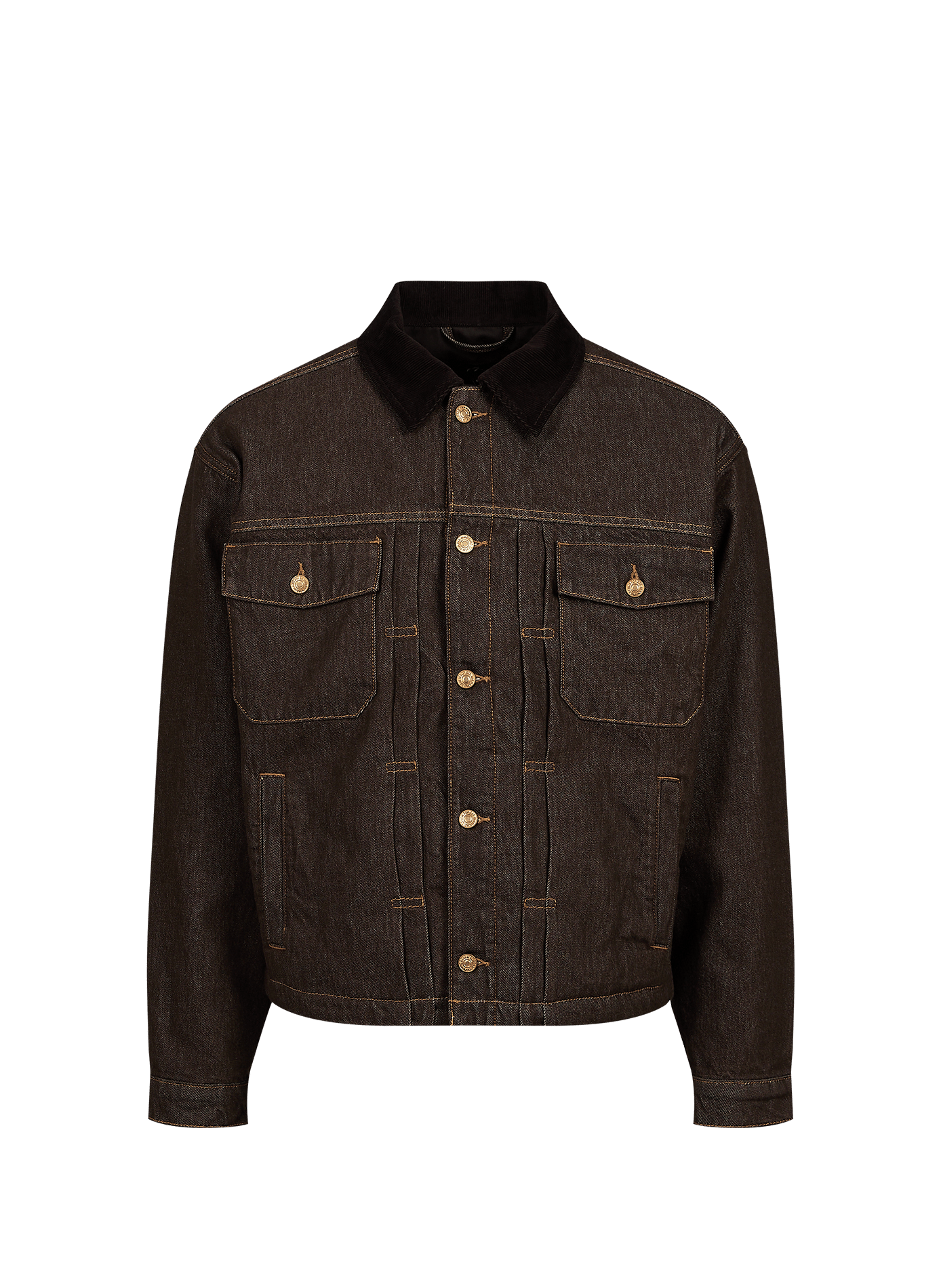 Giacca in denim dritta in cotone 7 FOR ALL MANKIND Marrone