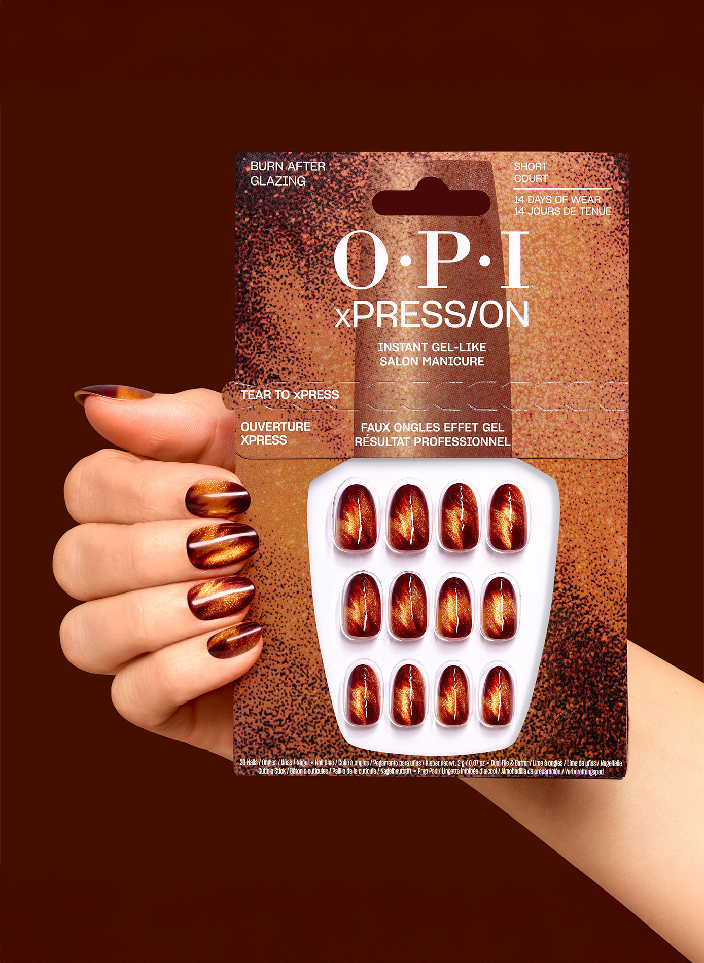 Quemar Después de Esmaltar - xPress/On OPI Marron foncé & doré