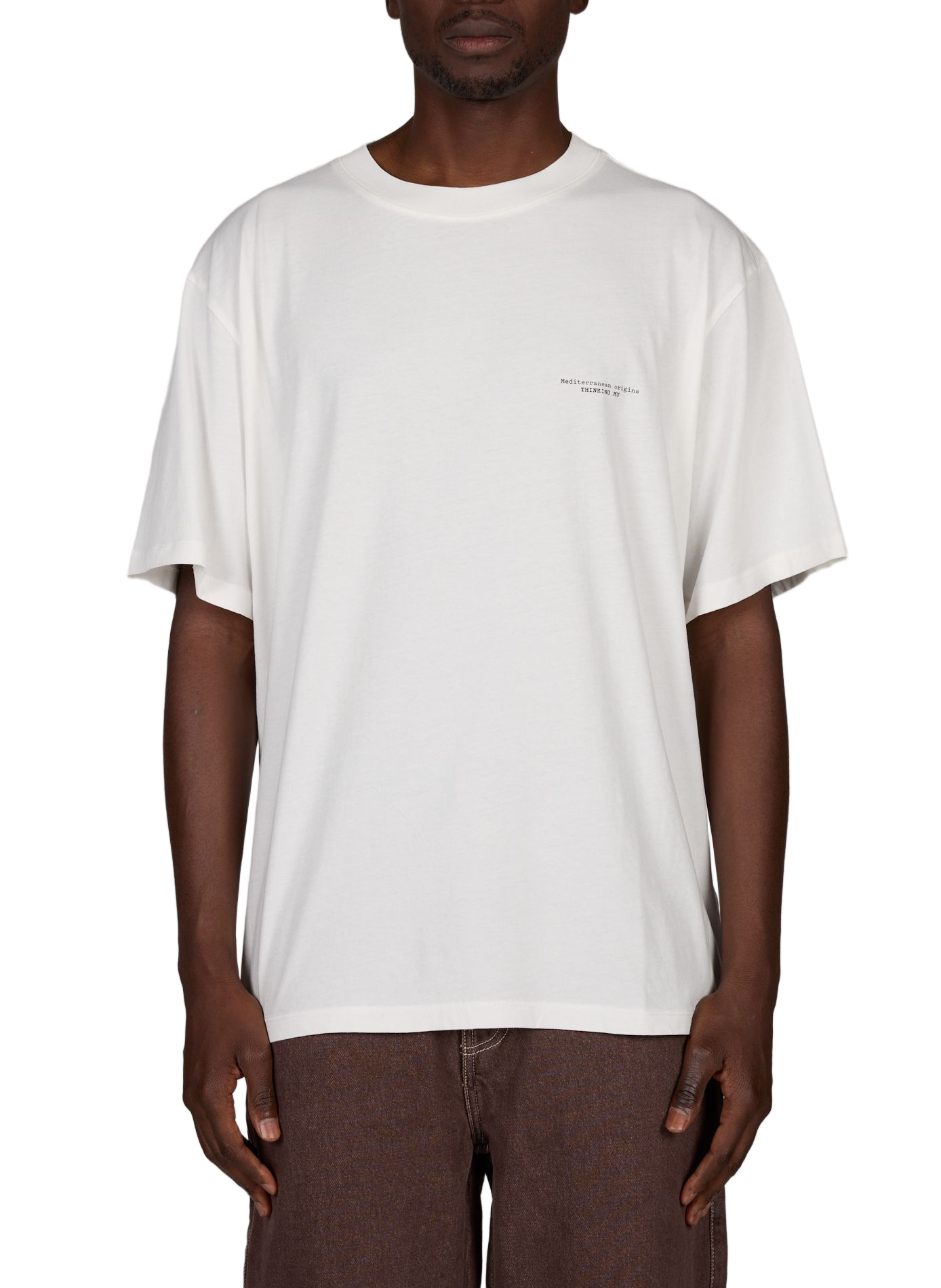 Straight fit round neck printed t-shirt THINKING MU White