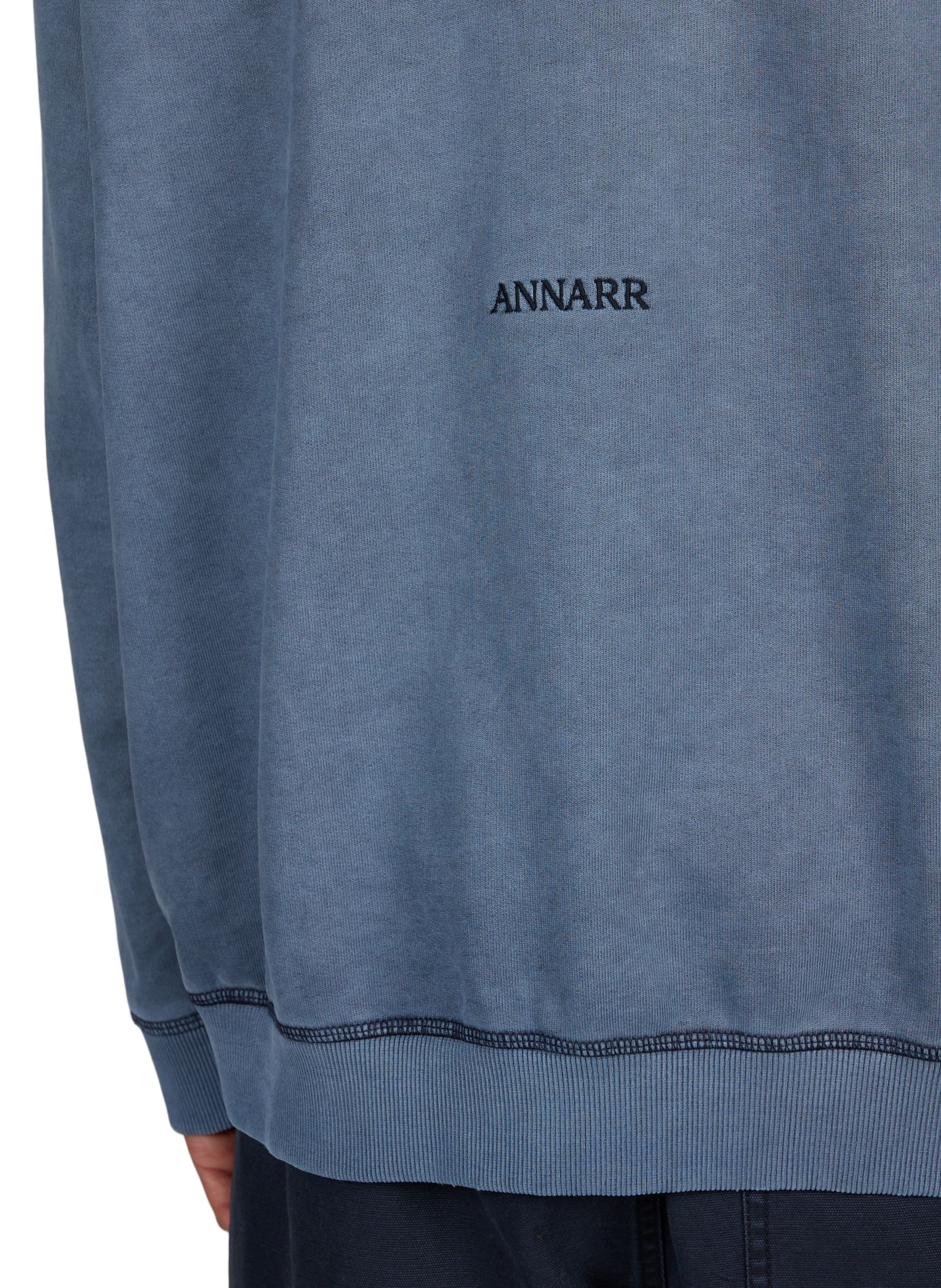 Einfarbiger Baumwoll-Sweatshirt von Anrhackett ANNARR Blau