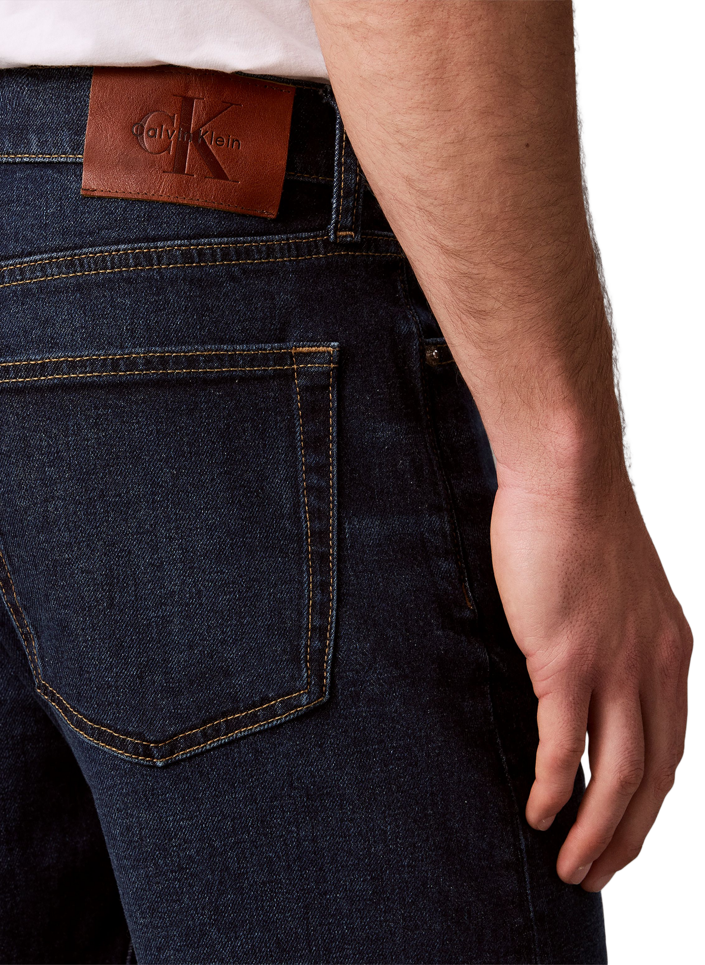 Jean droit en coton mélangé CALVIN KLEIN Bleu