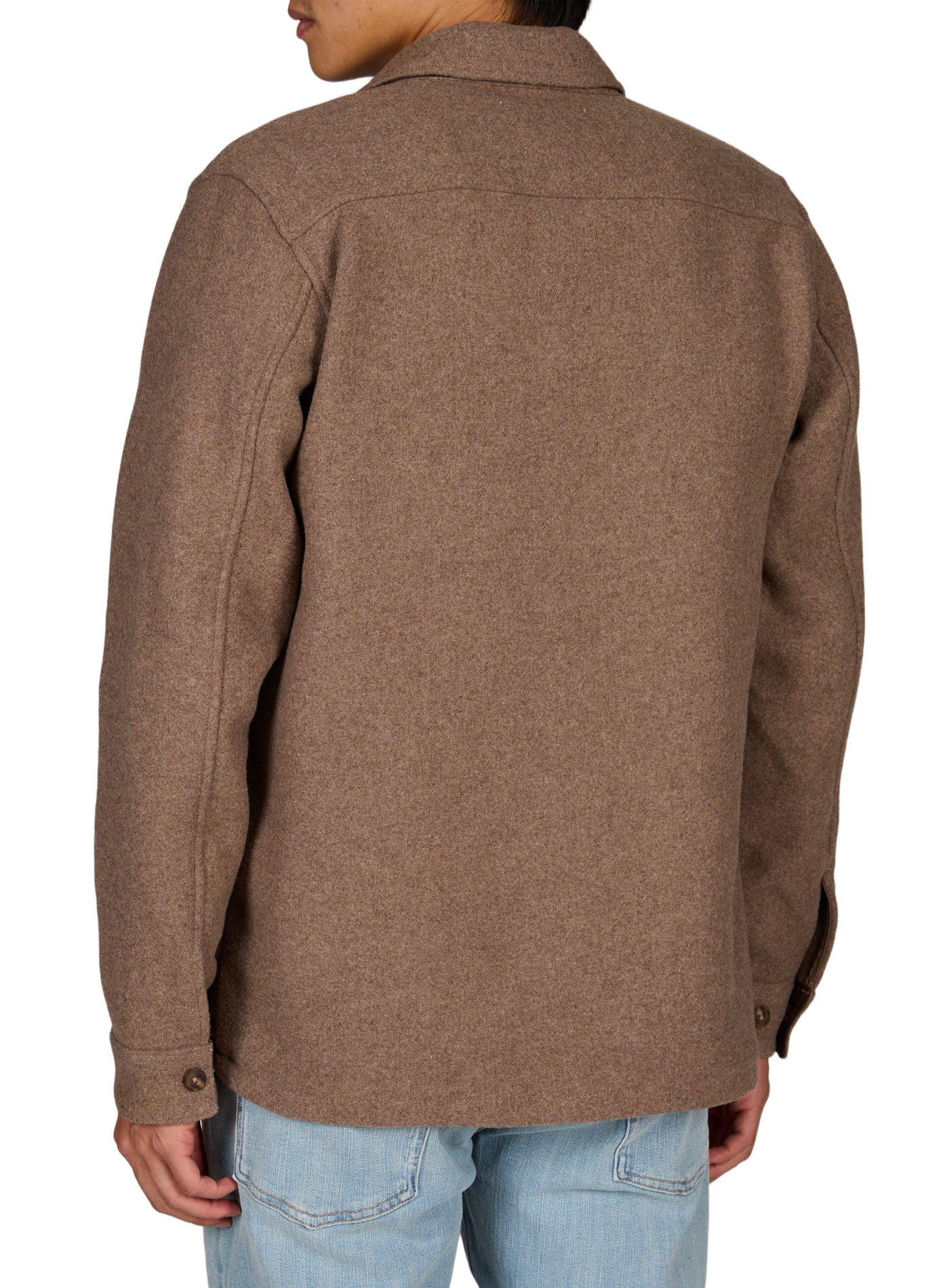 Straight classic collar overshirt in a wool blend LES DEUX Brown