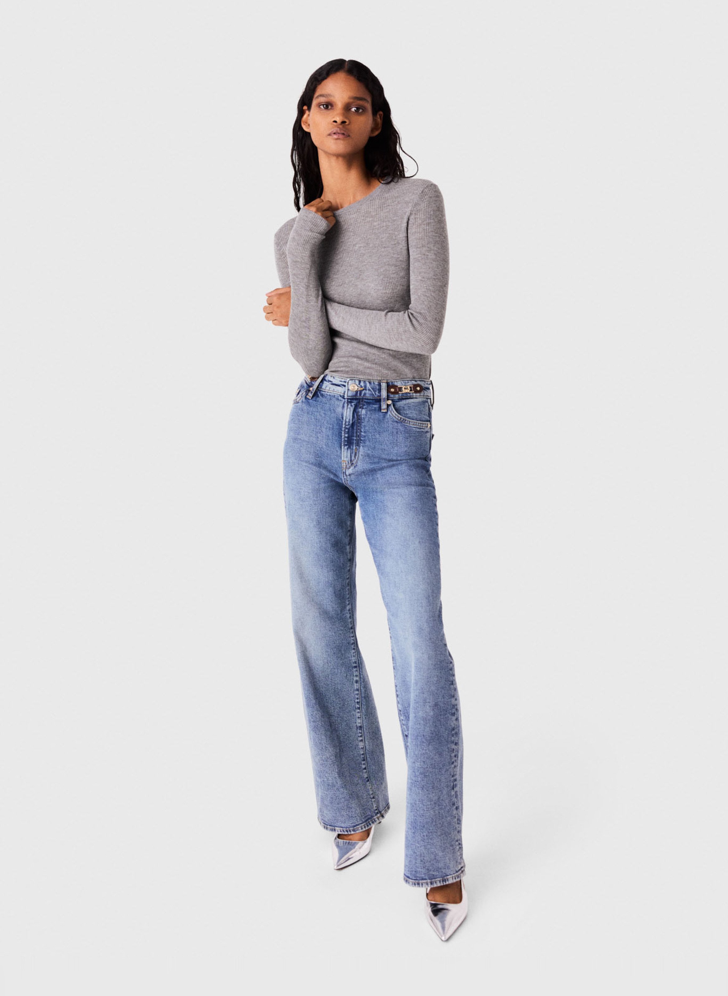 Pull moulant en laine et soie MAJE Gris