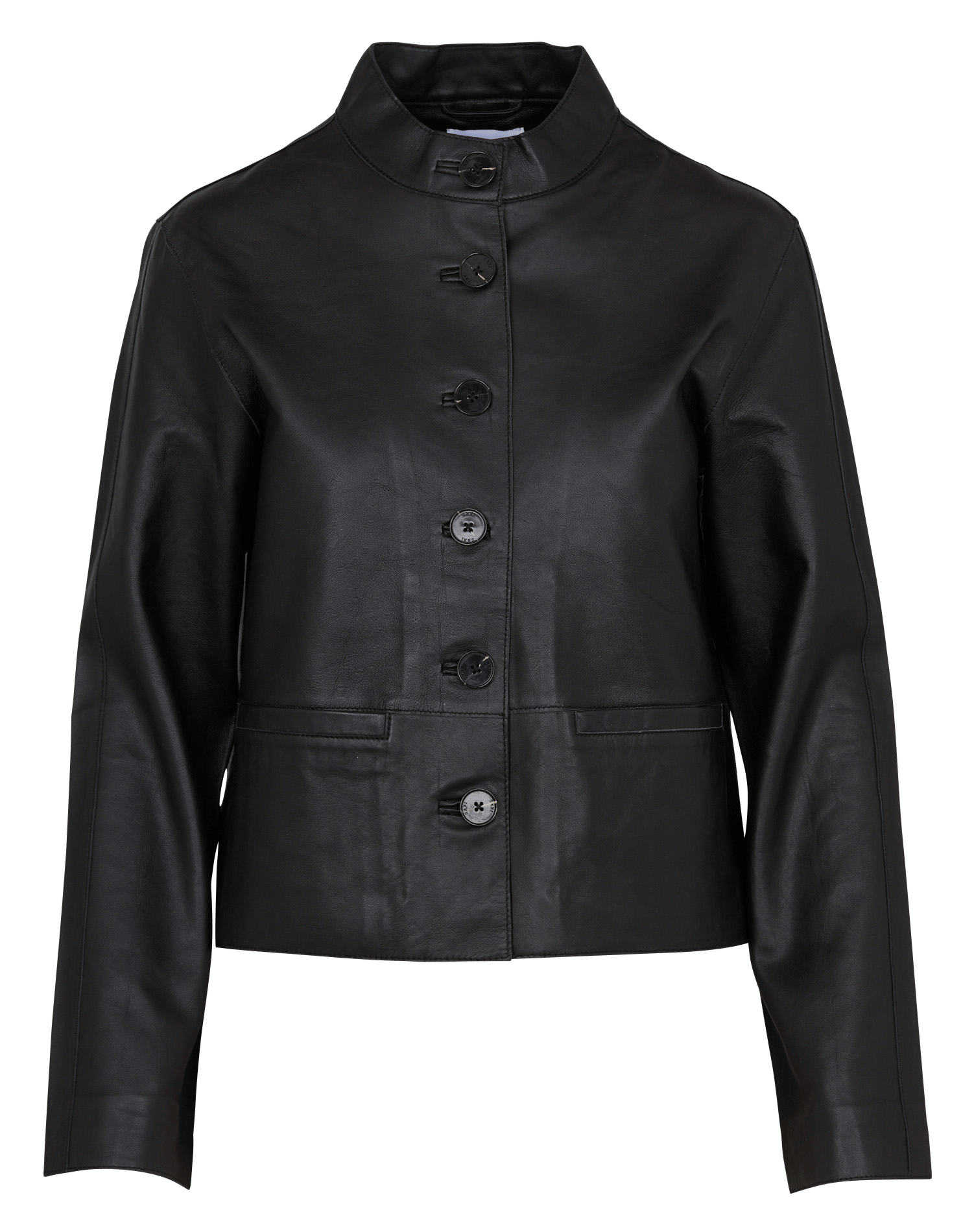 Veste en cuir droite IKKS Noir