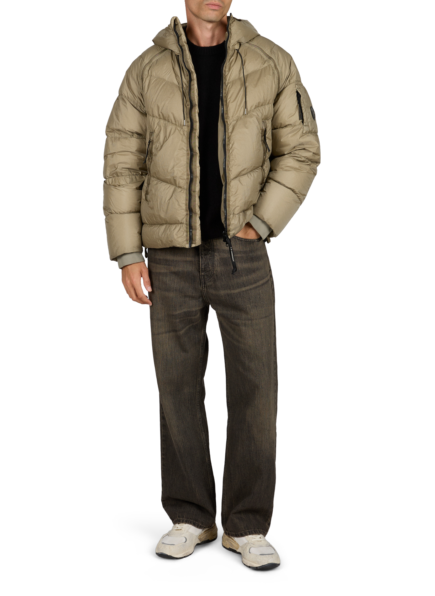 Kurze gesteppte Daunenjacke CP COMPANY Grau