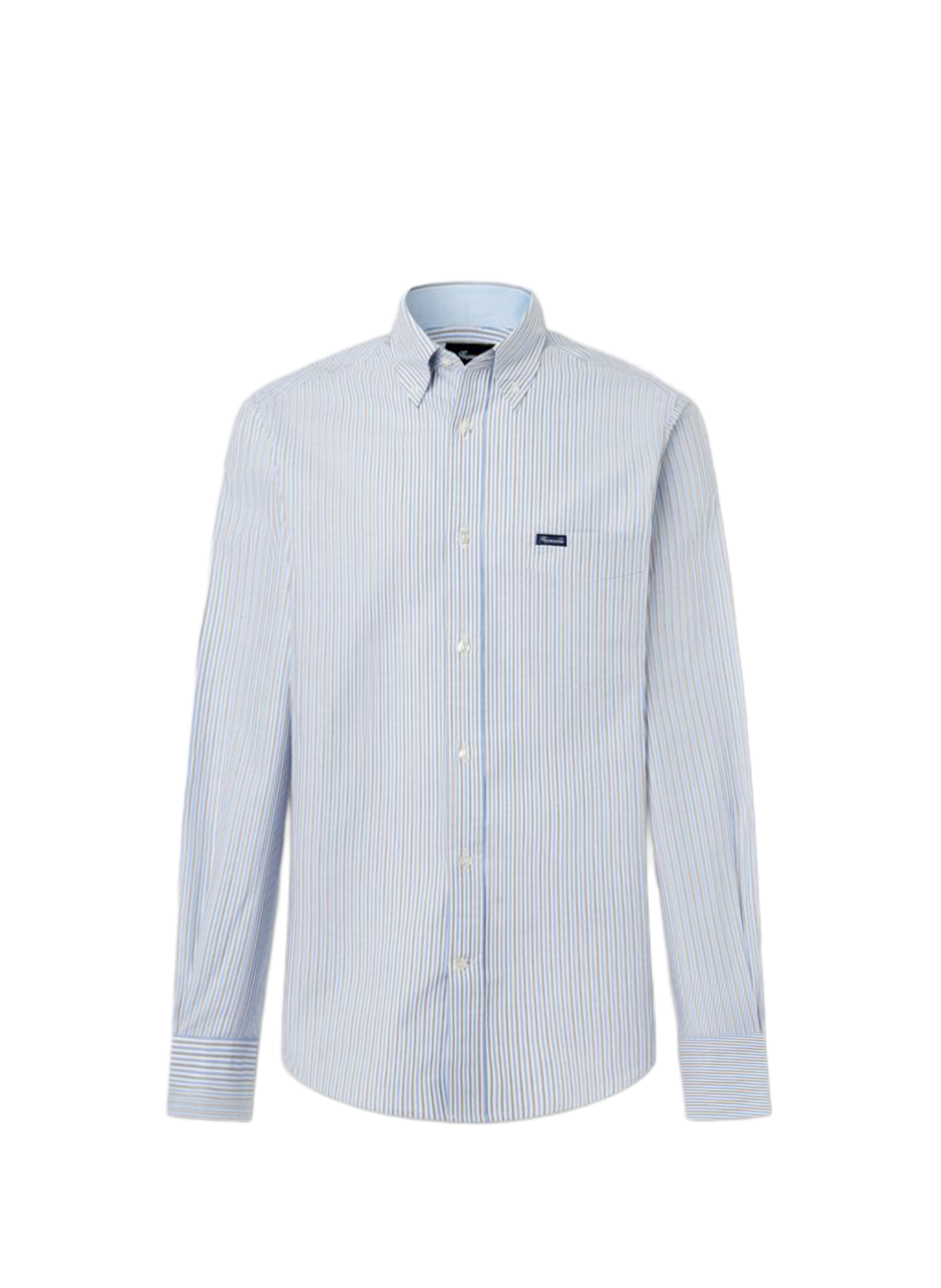 Classic-collar striped cotton shirt FACONNABLE Beige
