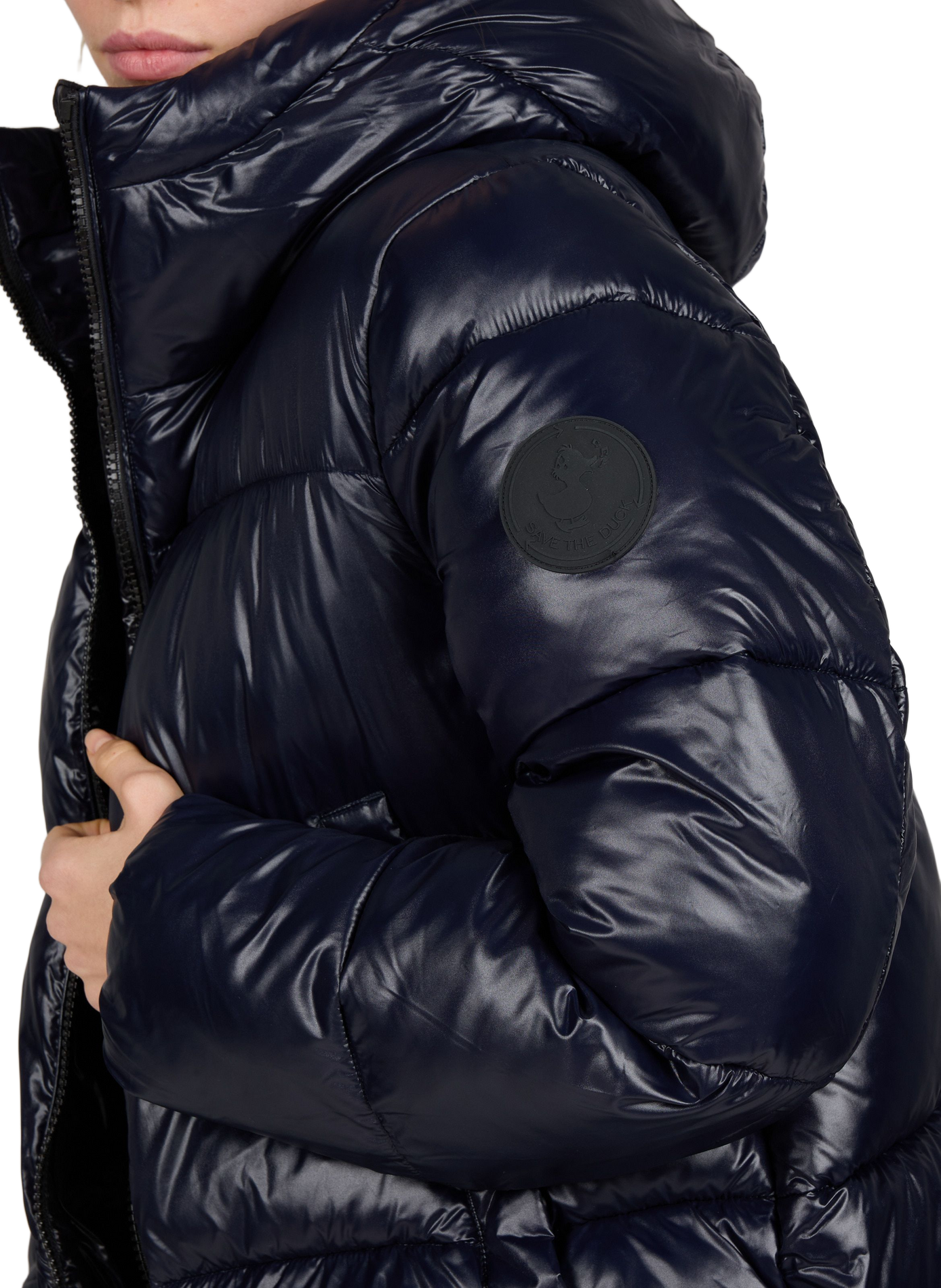 Quilted straight down jacket SAVE THE DUCK Blue