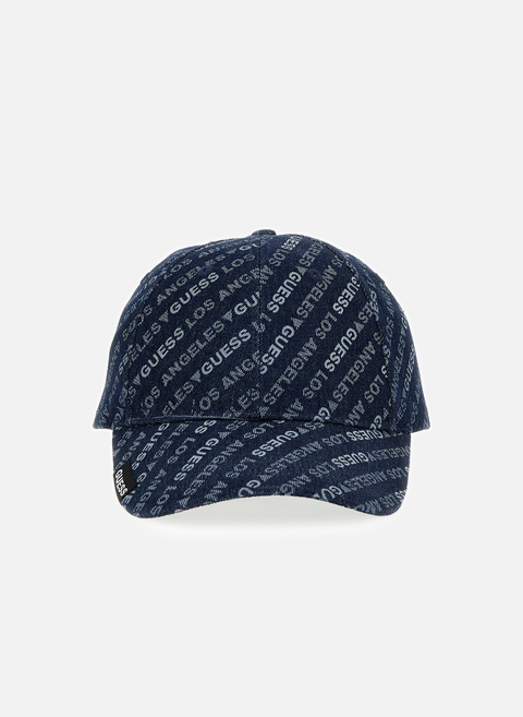 قبعة من الدينيم بطبعة شعار blueguess 