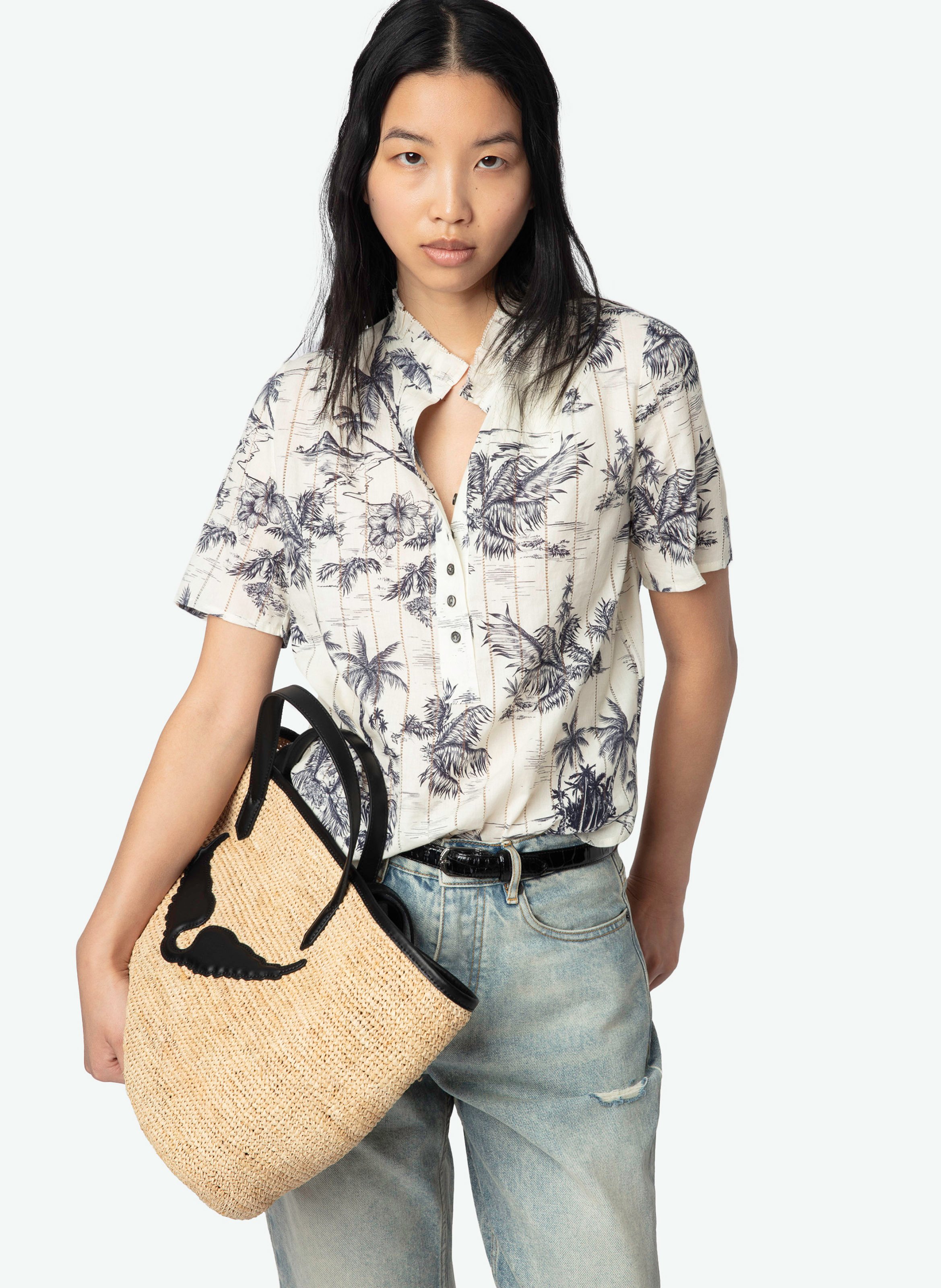 Blouse col rond en coton topher ZADIG&VOLTAIRE Blanc