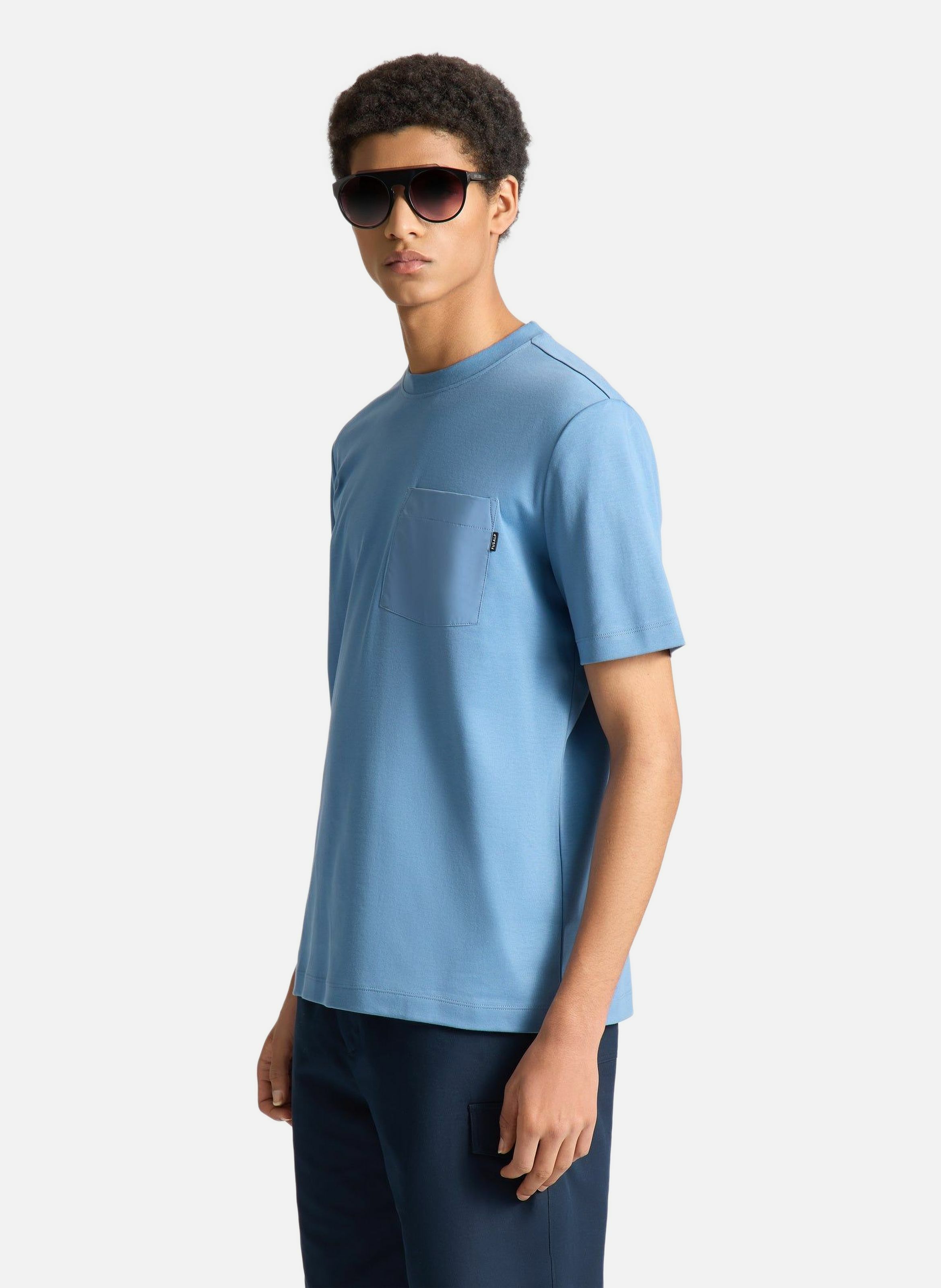 T-shirt manches courtes tylerr col rond coupe regular FUSALP Bleu