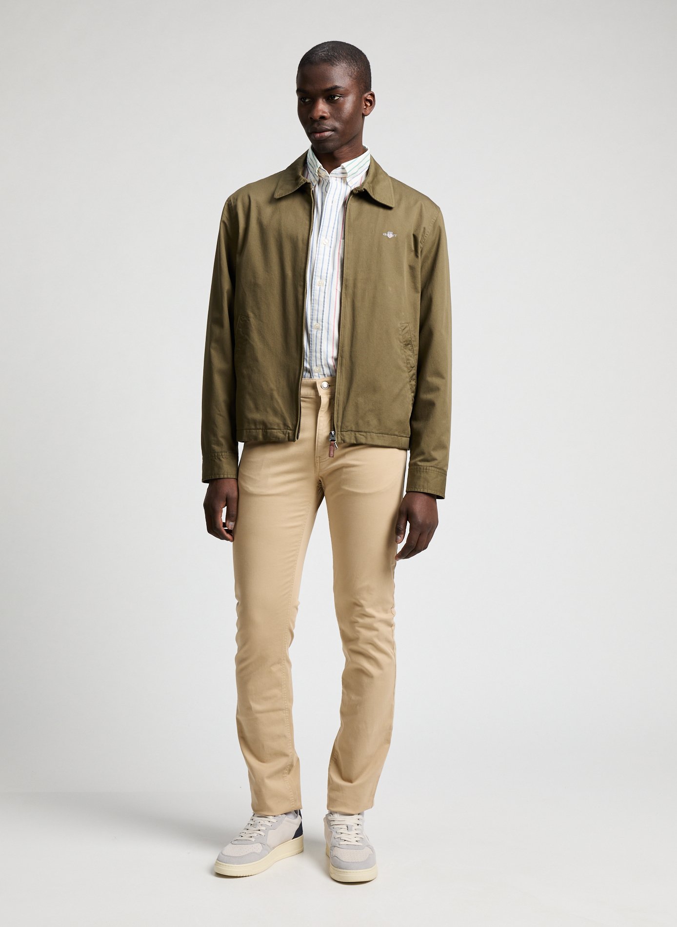 Blouson col classique en coton GANT Vert