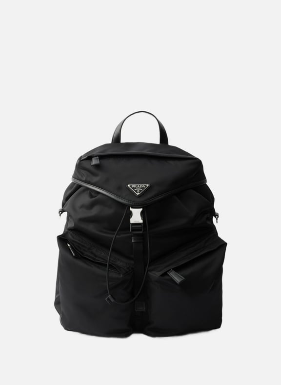 Sac à dos en re-nylon et cuir Noir by PRADA PRADA Sac à dos en re-nylon et cuir Noir