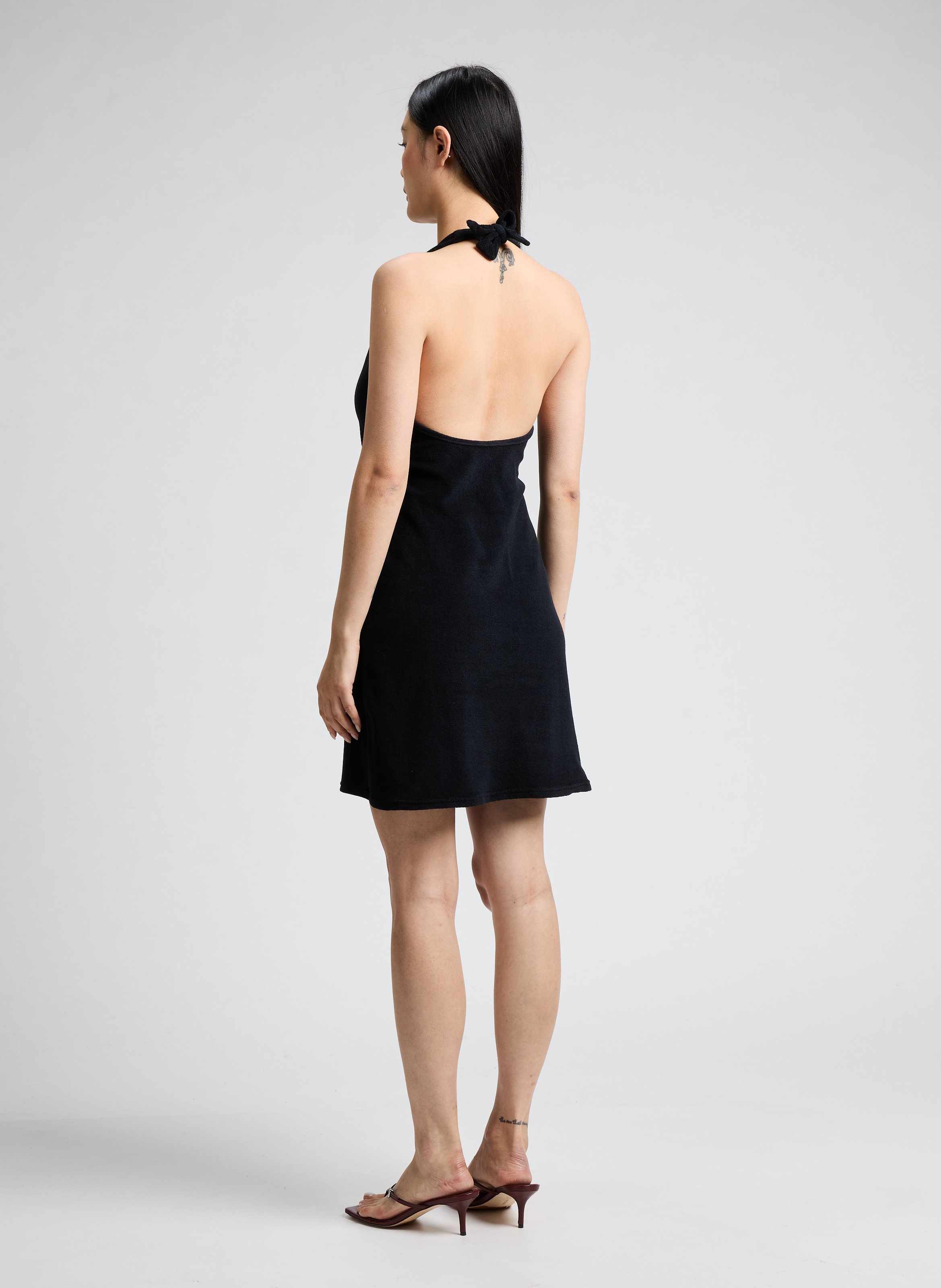 Robe courte en coton éponge SAISON 1865 Noir