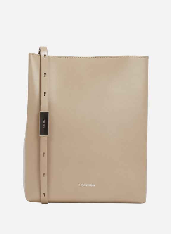 Leather Shoulder bag Grey by CALVIN KLEIN CALVIN KLEIN Leather Shoulder bag Grey