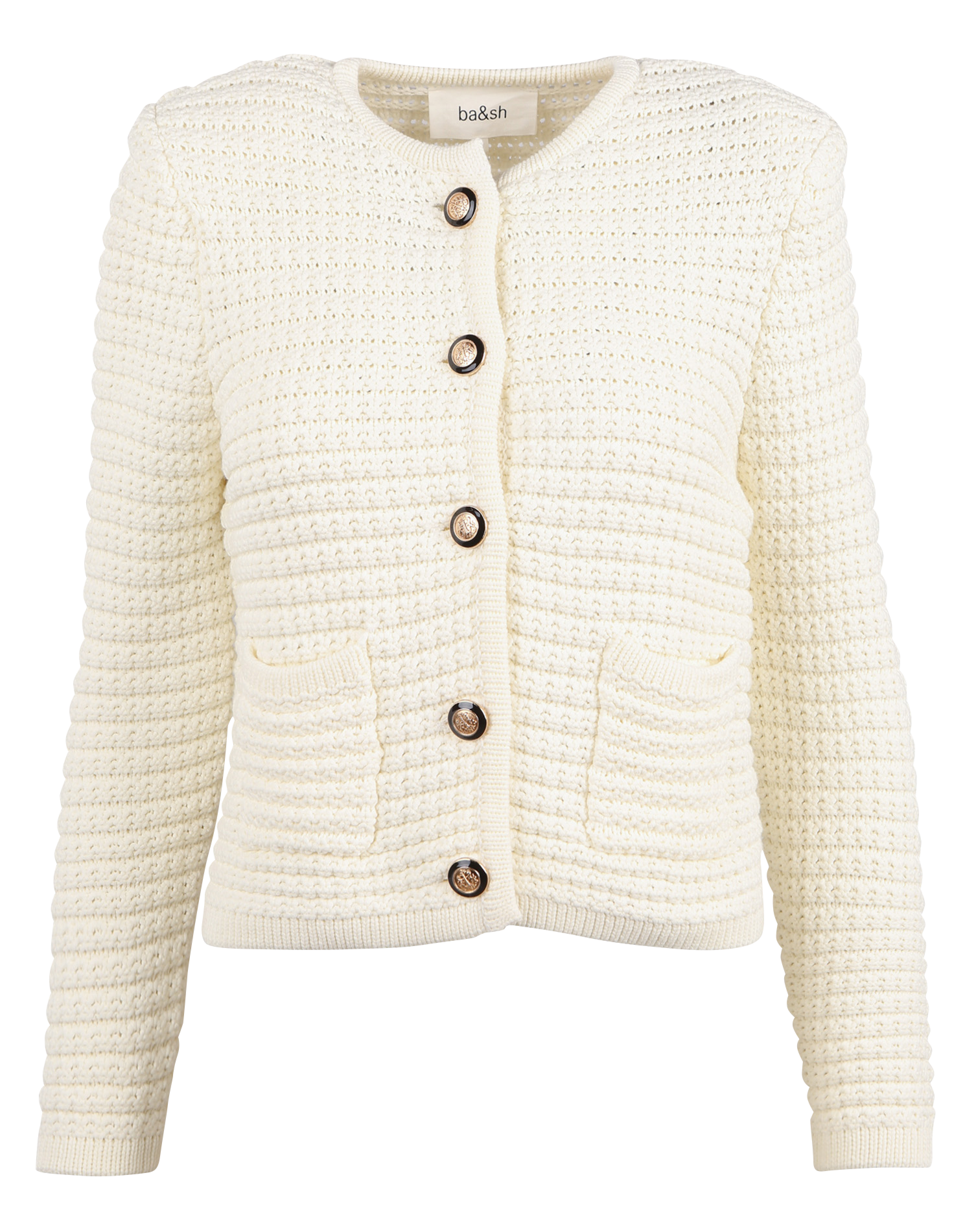 Gilet col rond en coton mélangé gaspard BA&SH Blanc