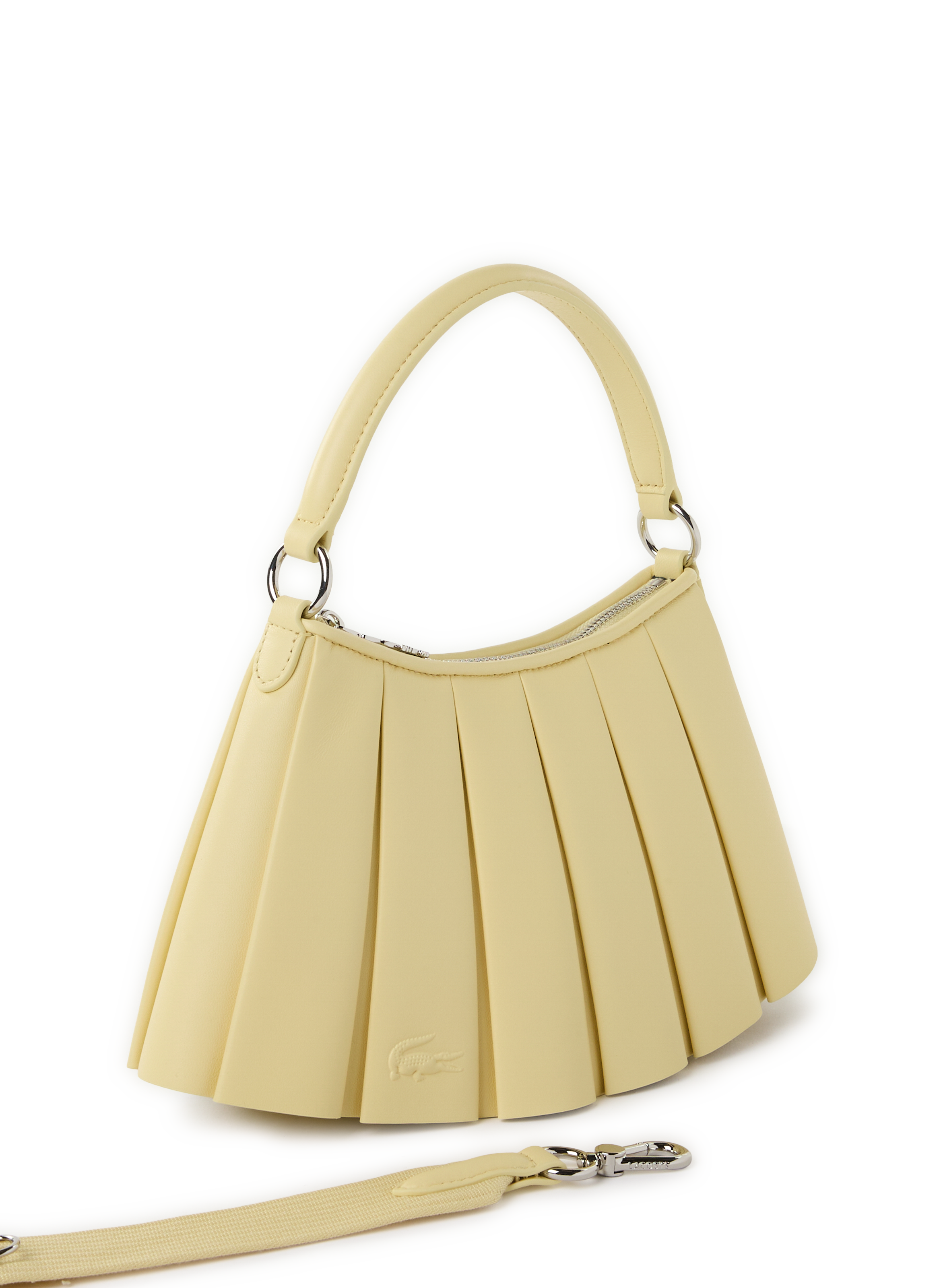Petit sac Lenglen plissé en cuir LACOSTE Beige