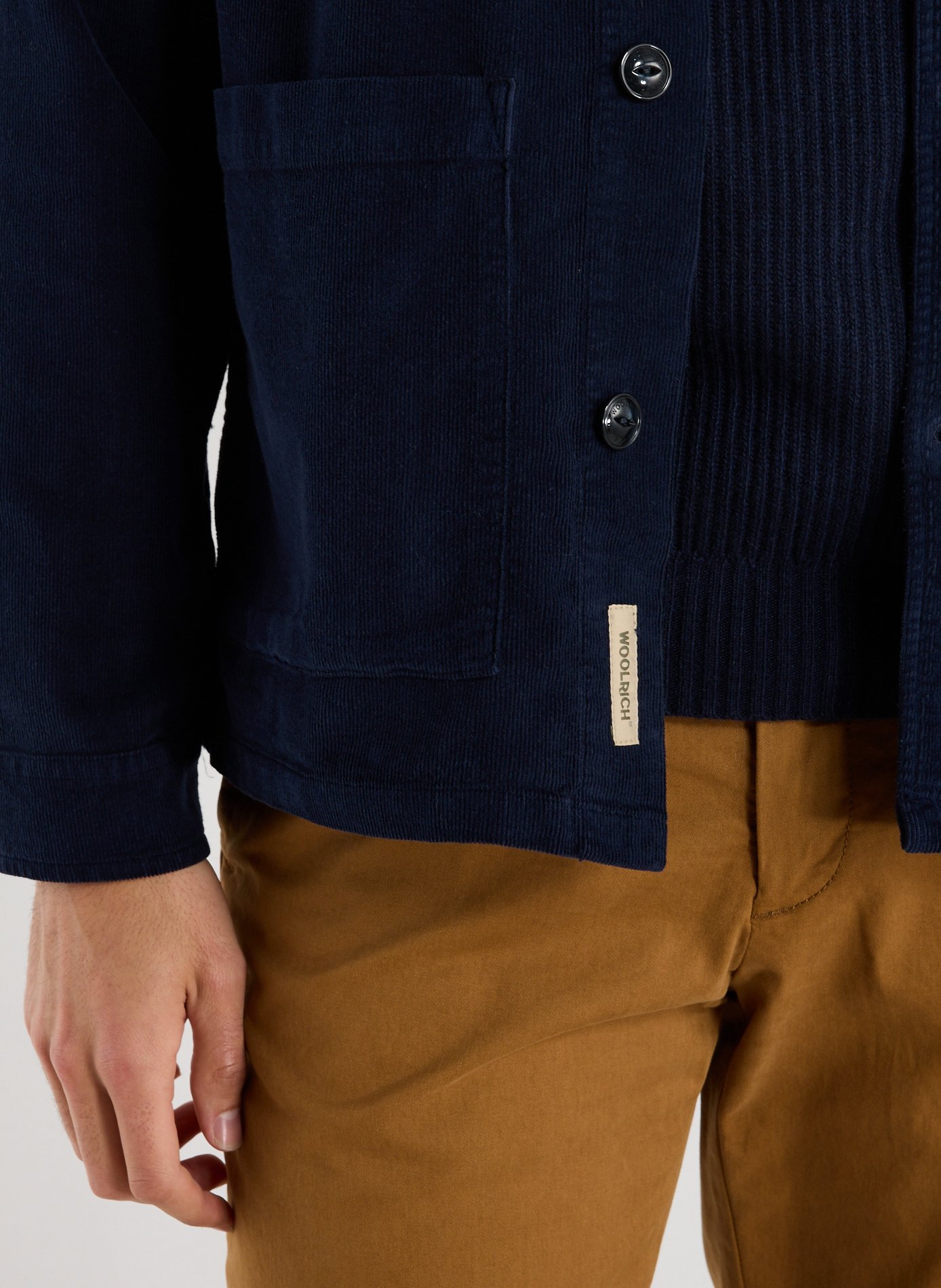 Chemise droite en coton WOOLRICH Bleu