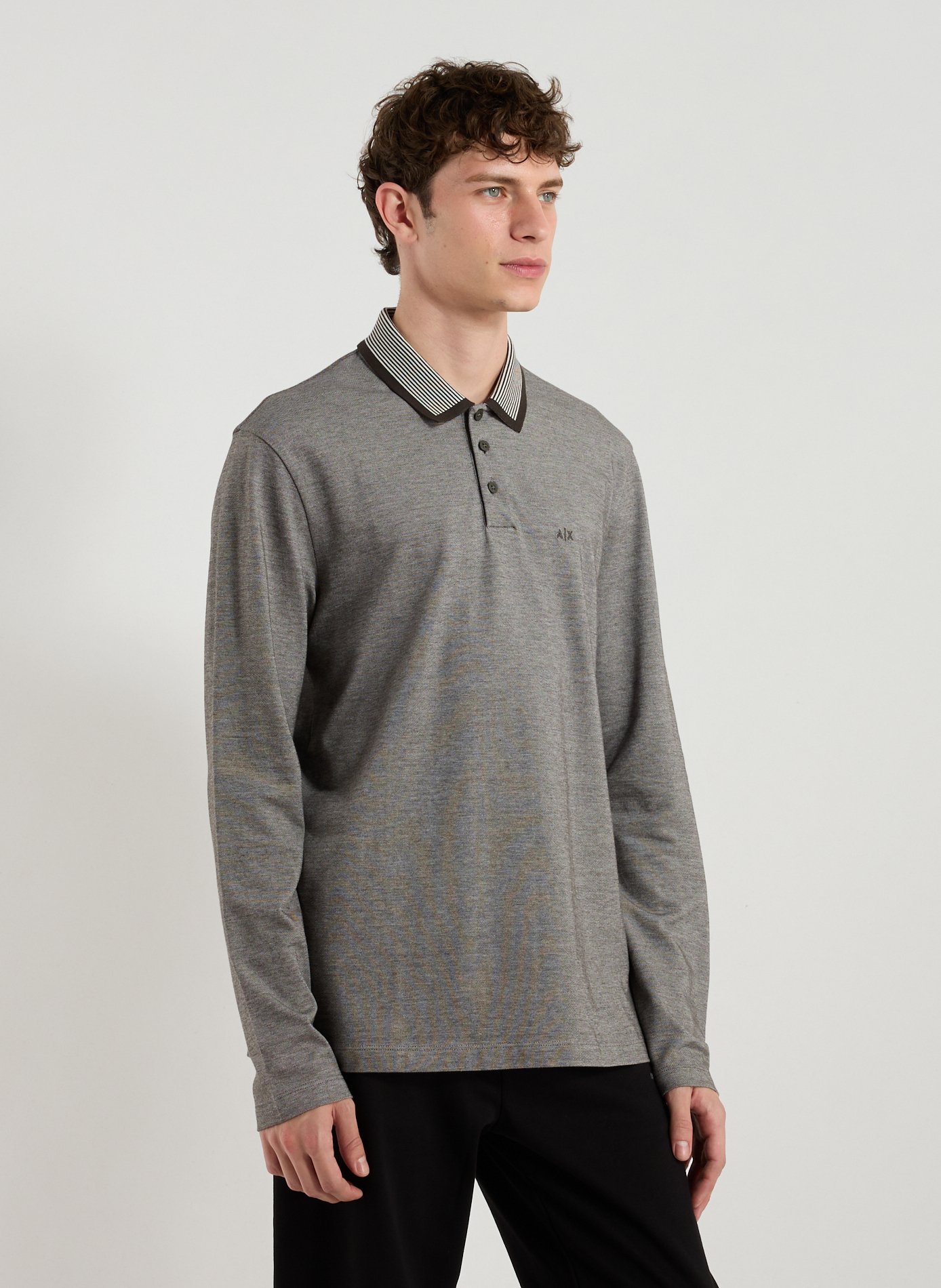 ARMANI EXCHANGE Polo à manches longues en coton Multicolore