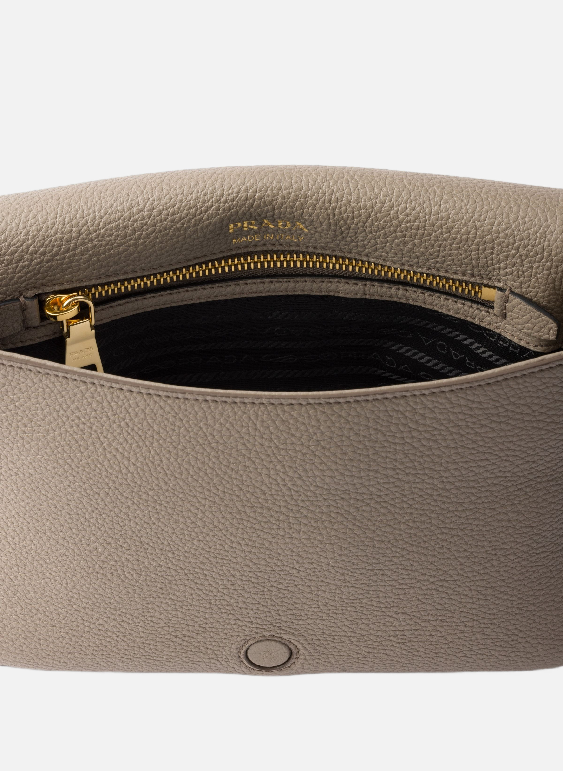 Sac à bandoulière en cuir PRADA Gris