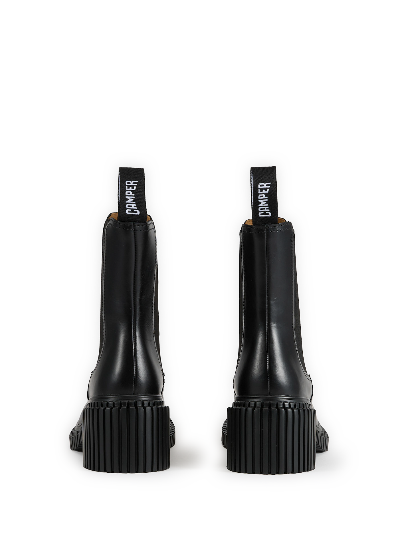 Grooved leather ankle boots CAMPER Black