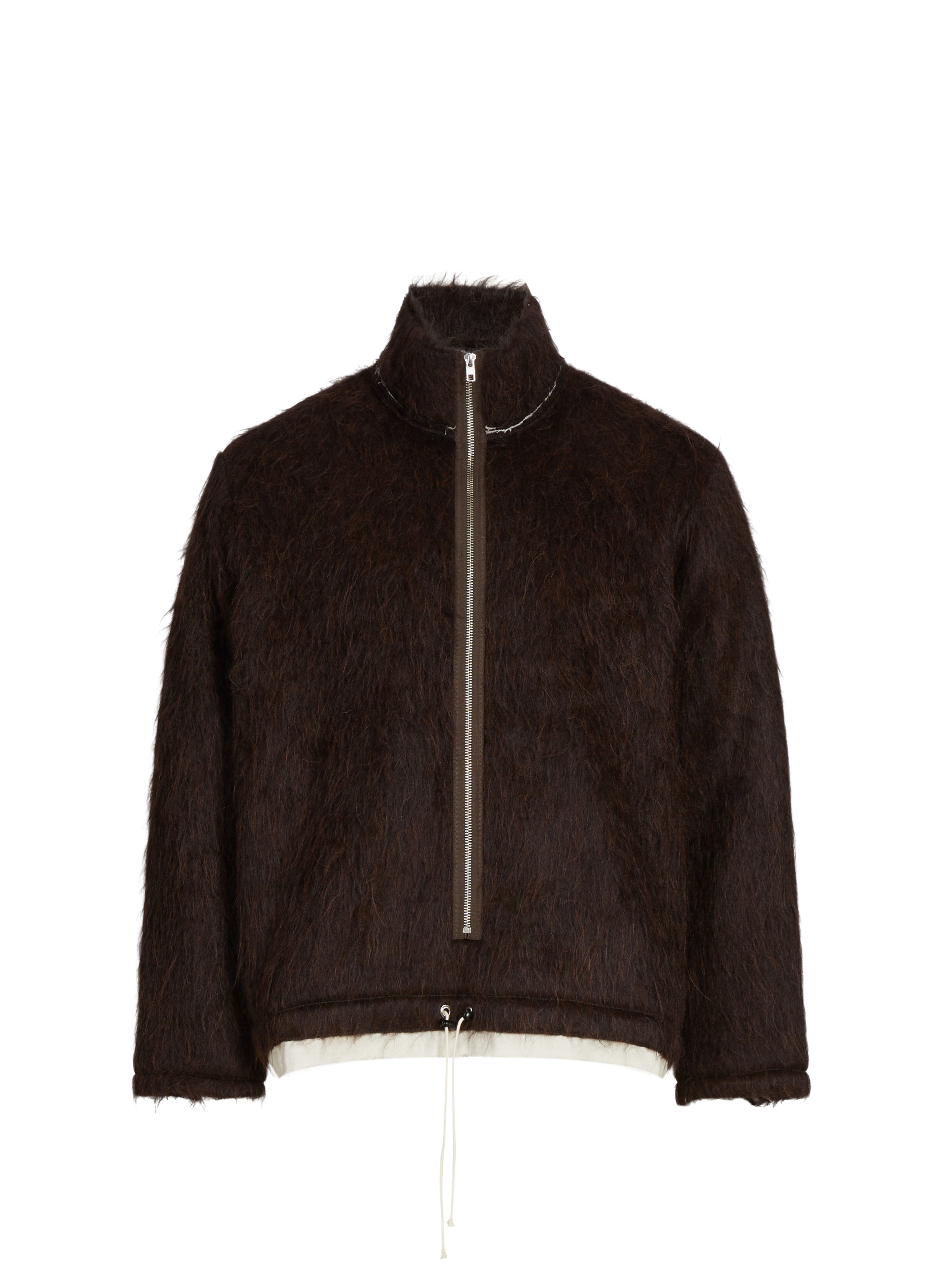 CAMIEL FORTGENS Anorak polaire droit à col montant en coton  Marron