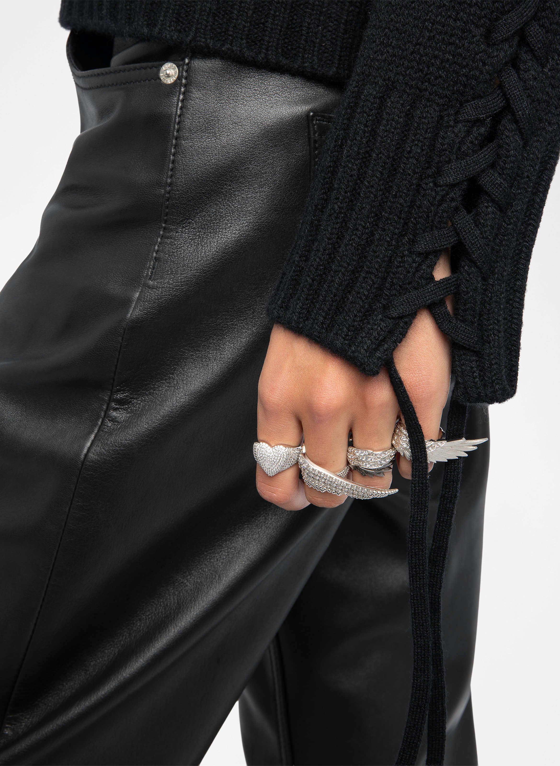 Pull col rond en laine et cachemire malty ZADIG&VOLTAIRE Noir