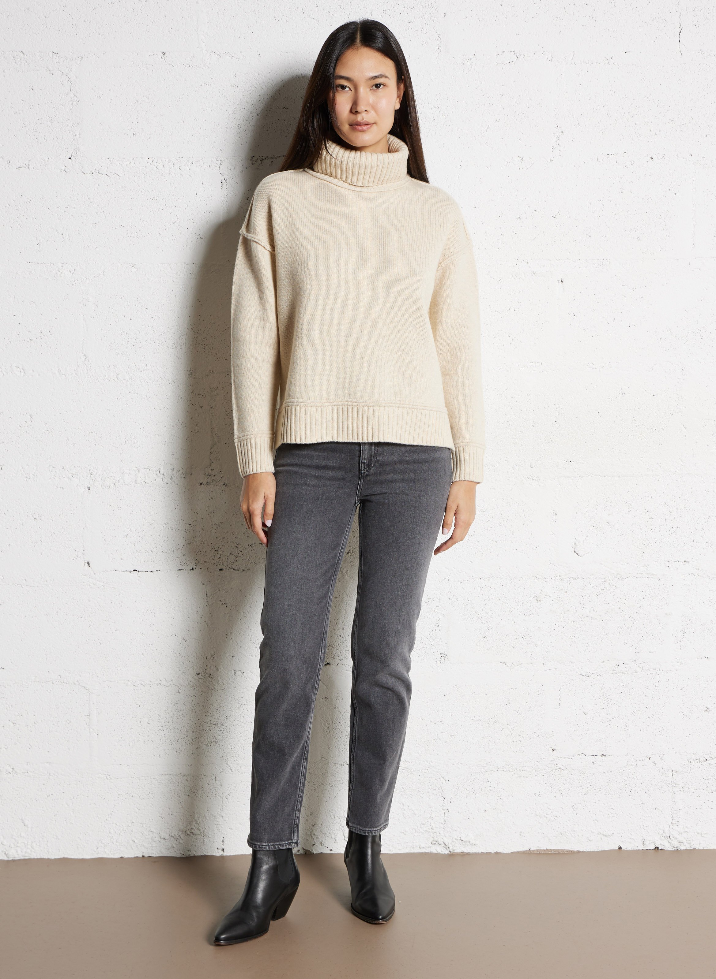 Jean slim en coton mélangé lou MAISON 123 Gris