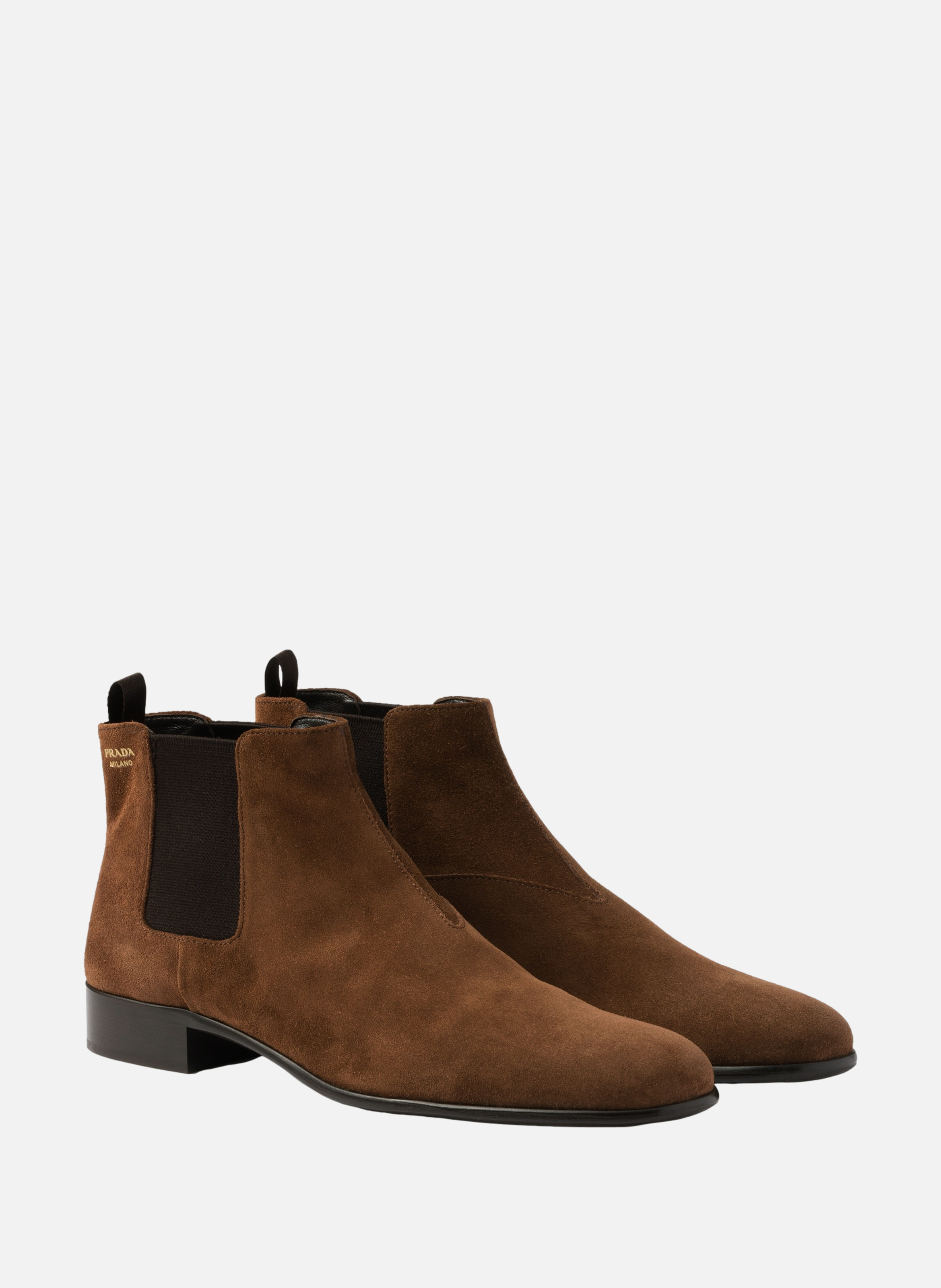 Bottines en veau velours PRADA Marron