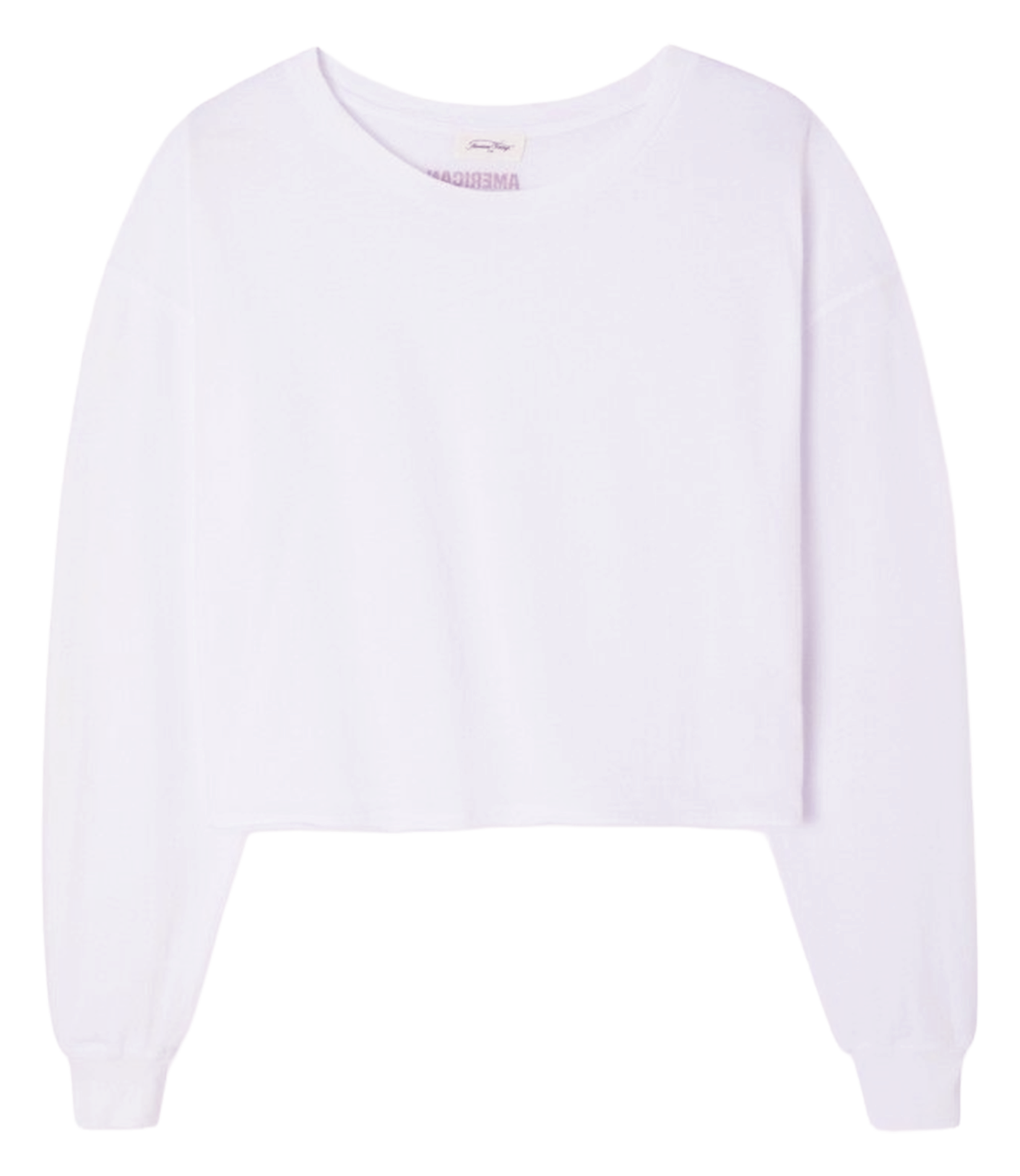 Tee-shirt court manches longues uni Apoly AMERICAN VINTAGE Blanc