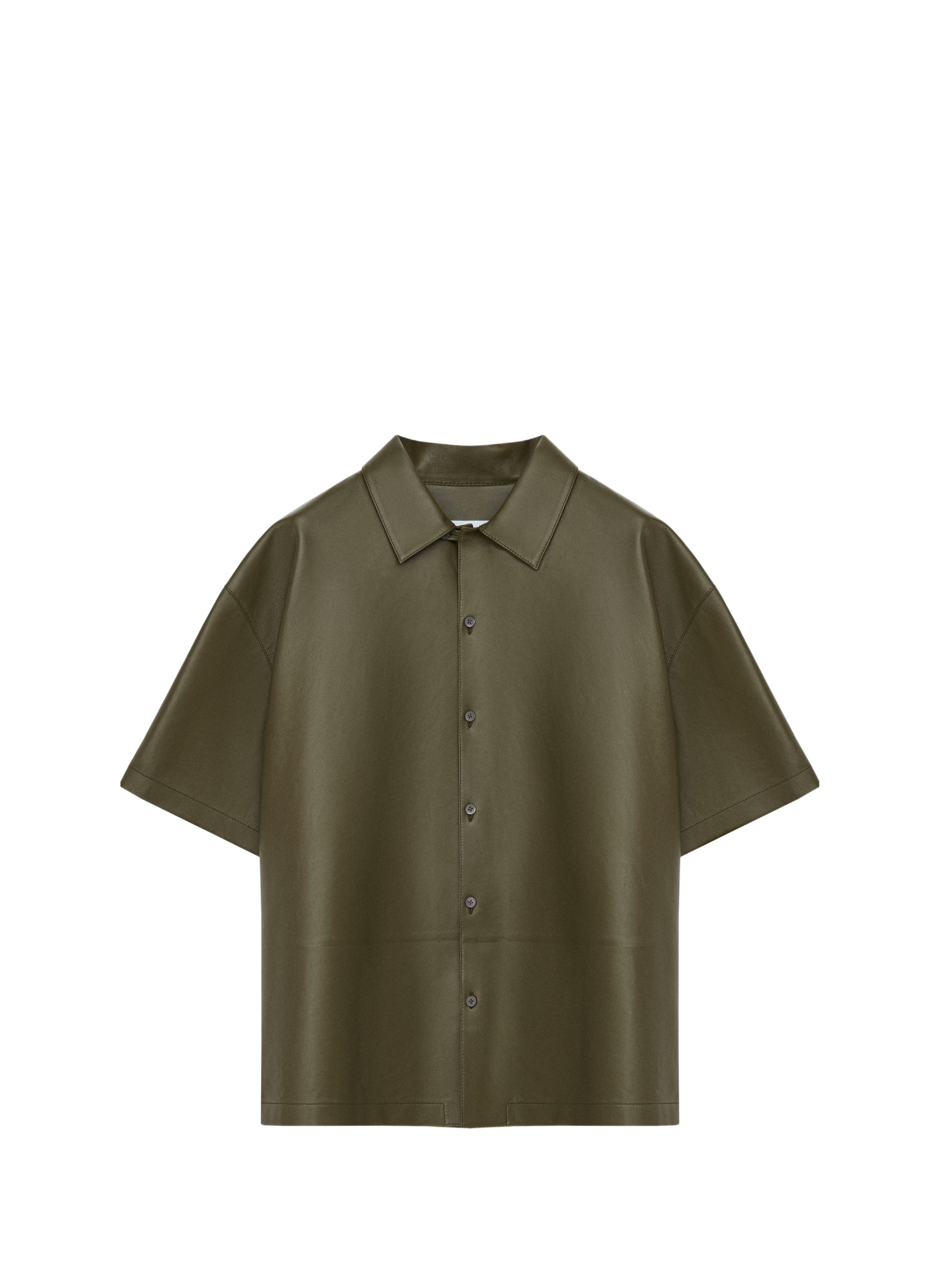 Straight shirt in lambskin leather LOEWE Green