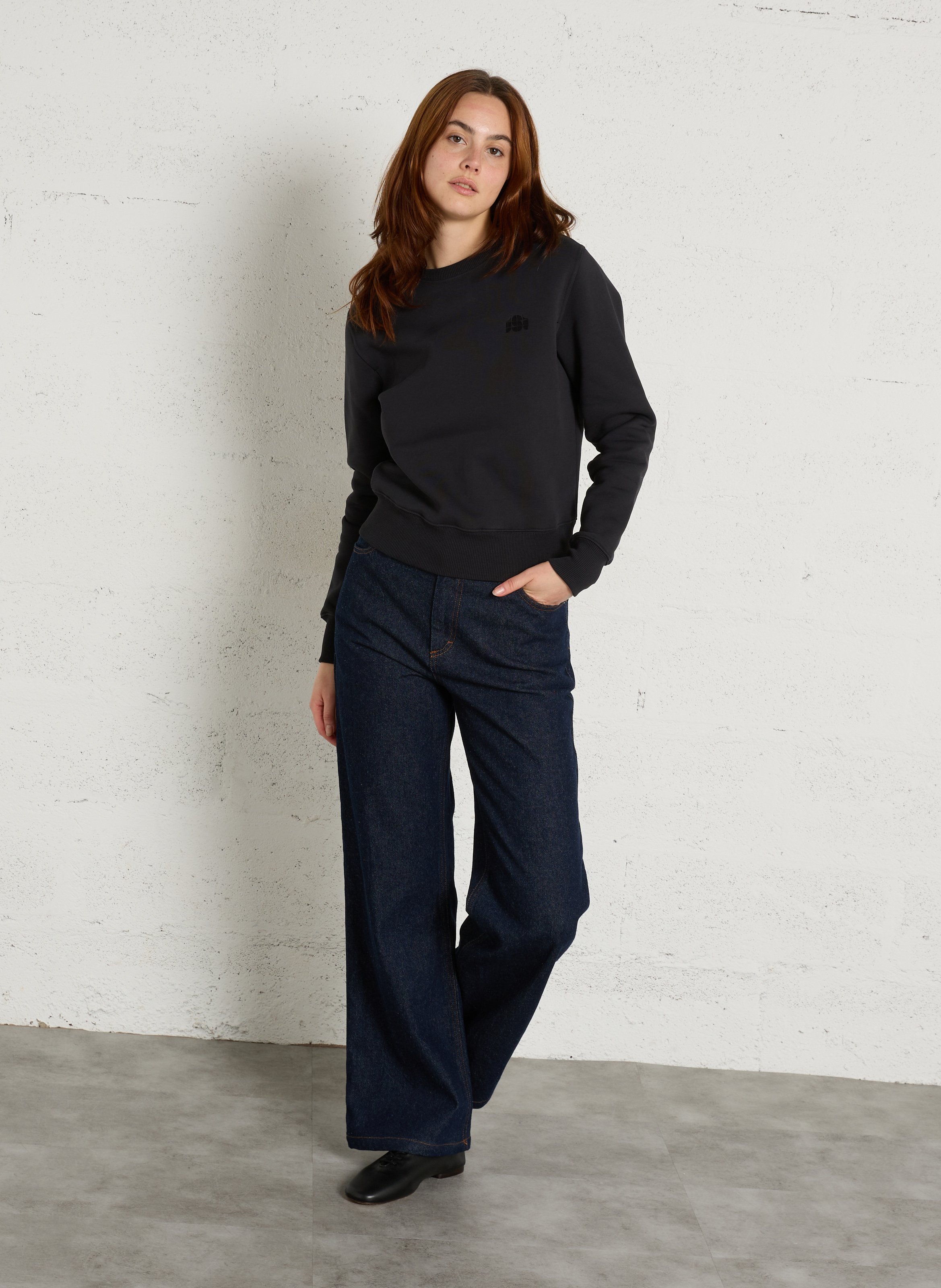 Jean droit brut taille mi-haute calvin SOEUR Bleu