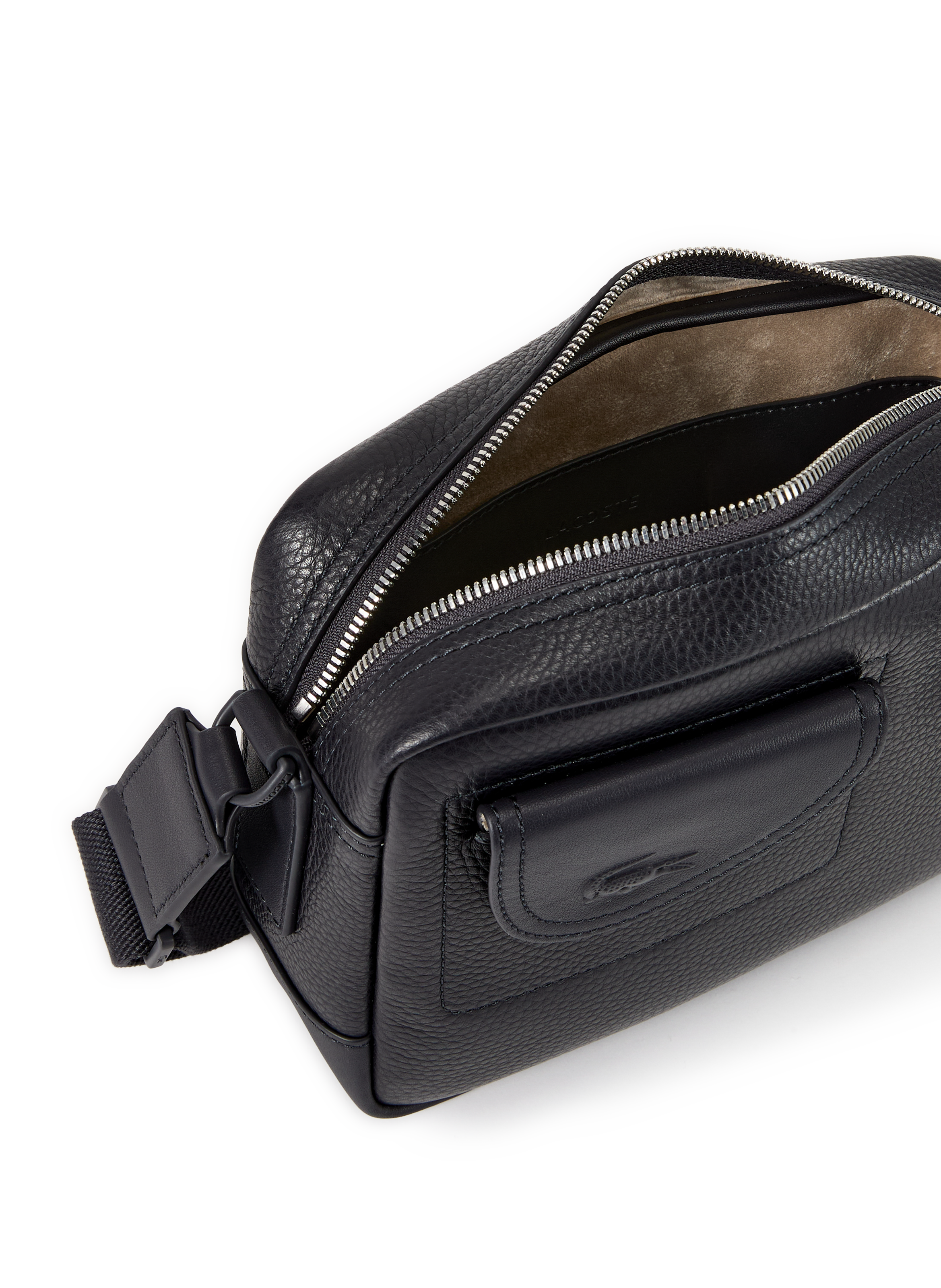 Sac à main porté croisé en cuir grainé LACOSTE Bleu