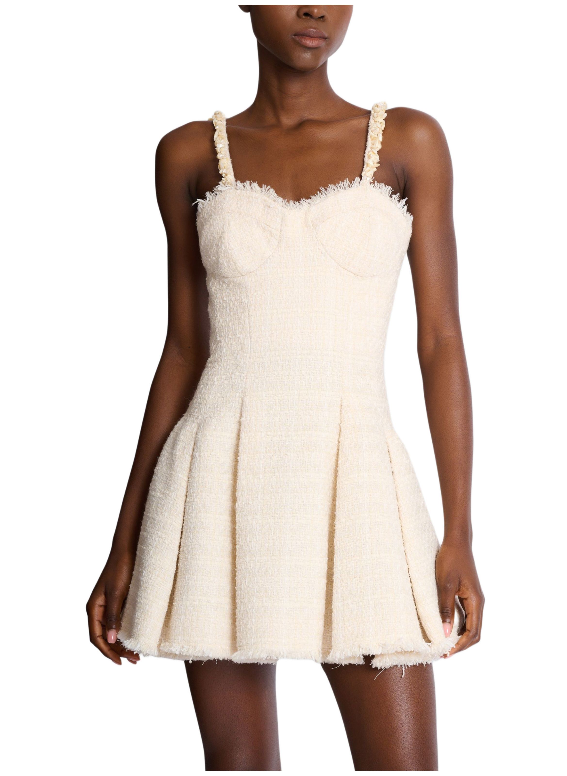 Robe coquillages en tweed BALMAIN Blanc