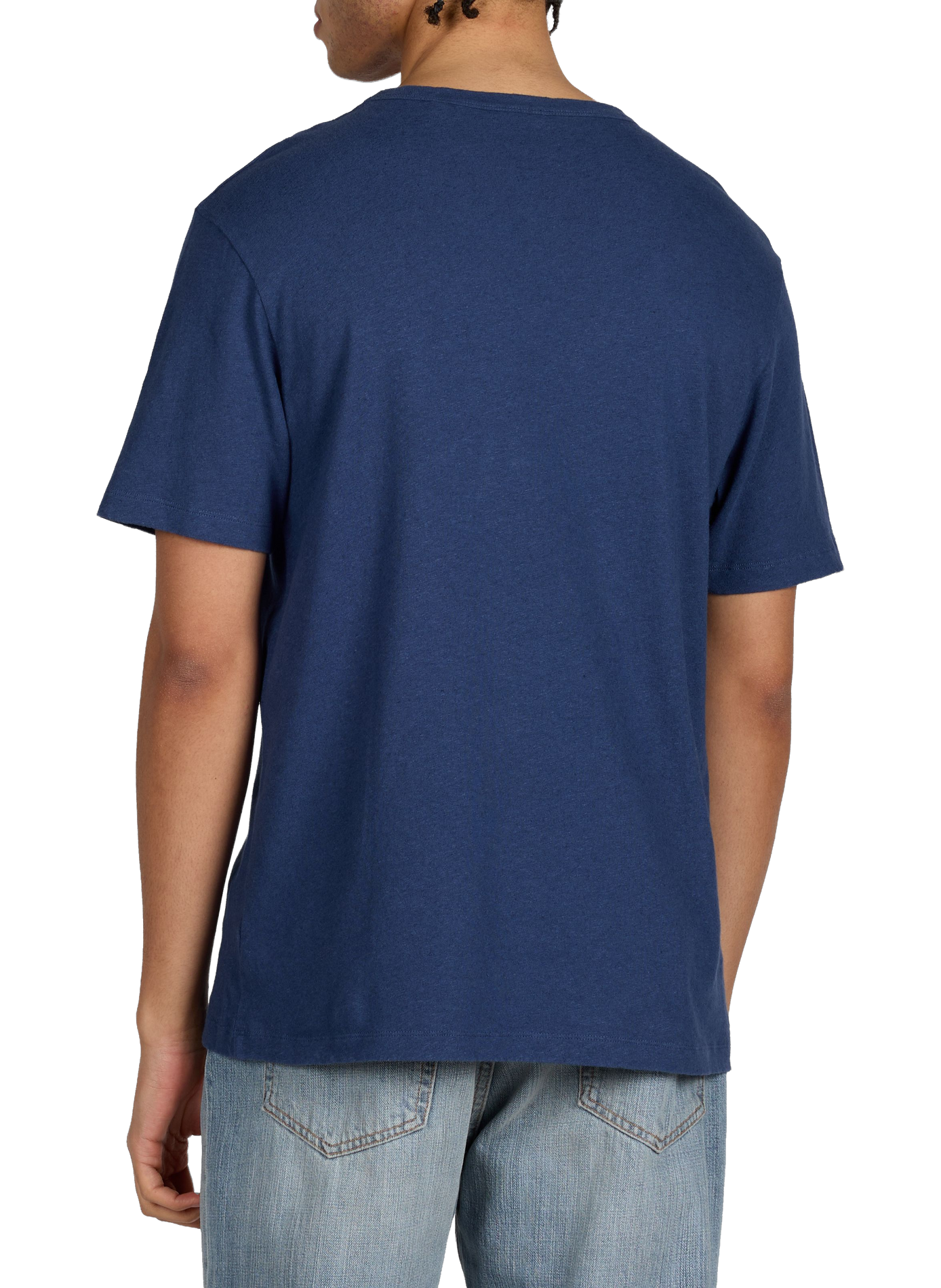 T-shirt Villiers brodé en lin et coton MAISON LABICHE Bleu