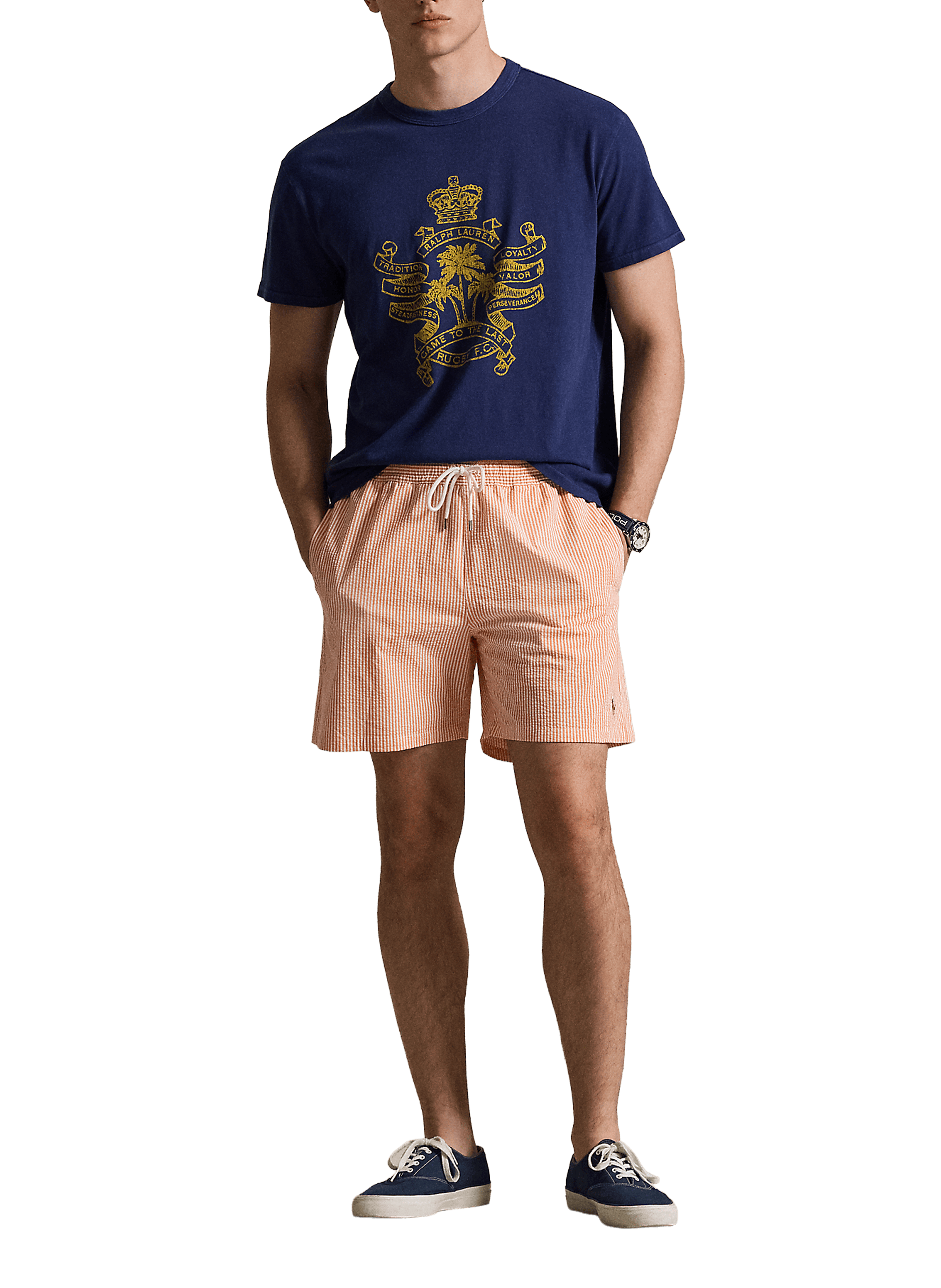 Short de bain rayé POLO RALPH LAUREN Orange