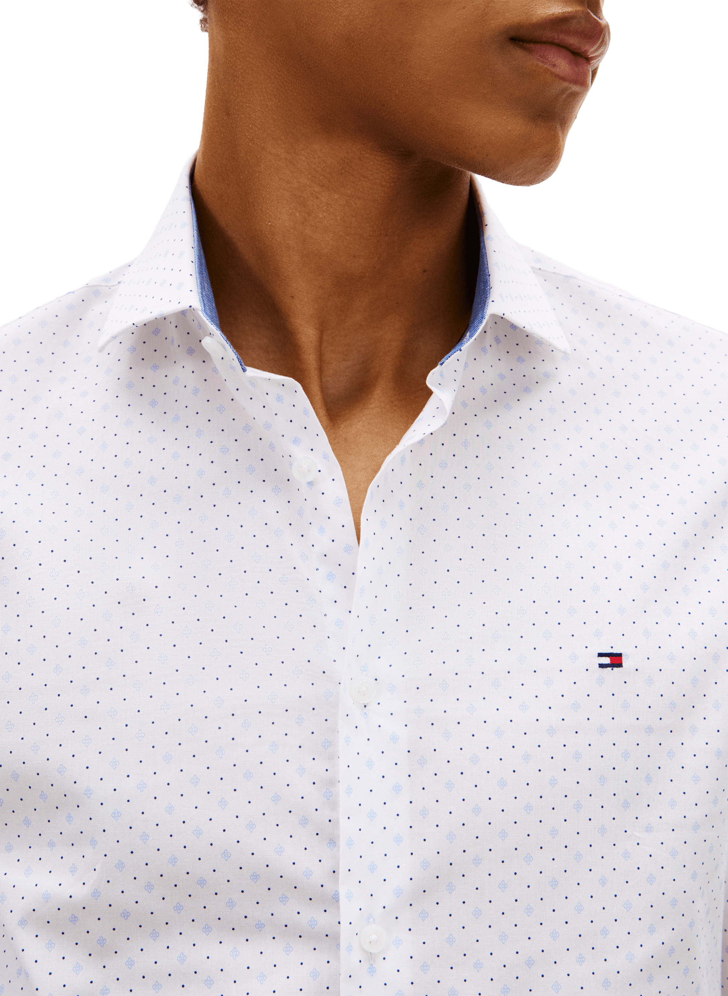 Straight shirt in blended organic cotton TOMMY HILFIGER White
