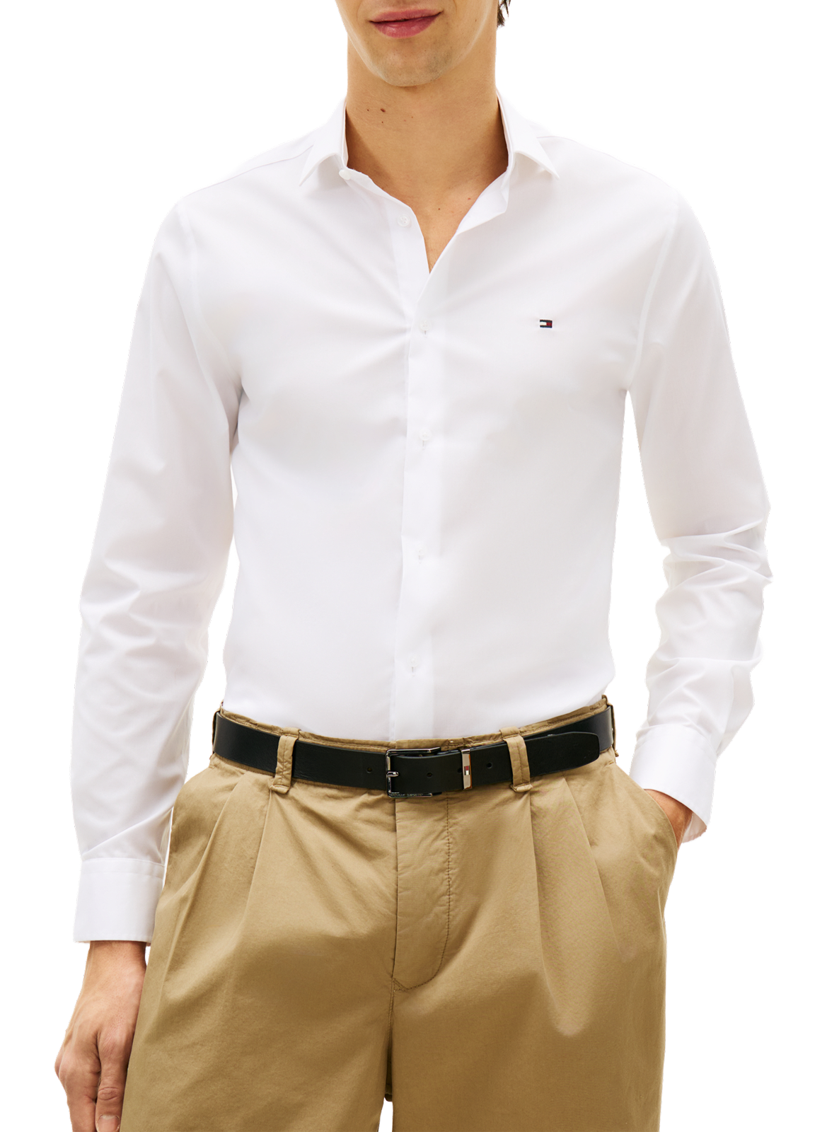 Straight organic cotton shirt TOMMY HILFIGER White