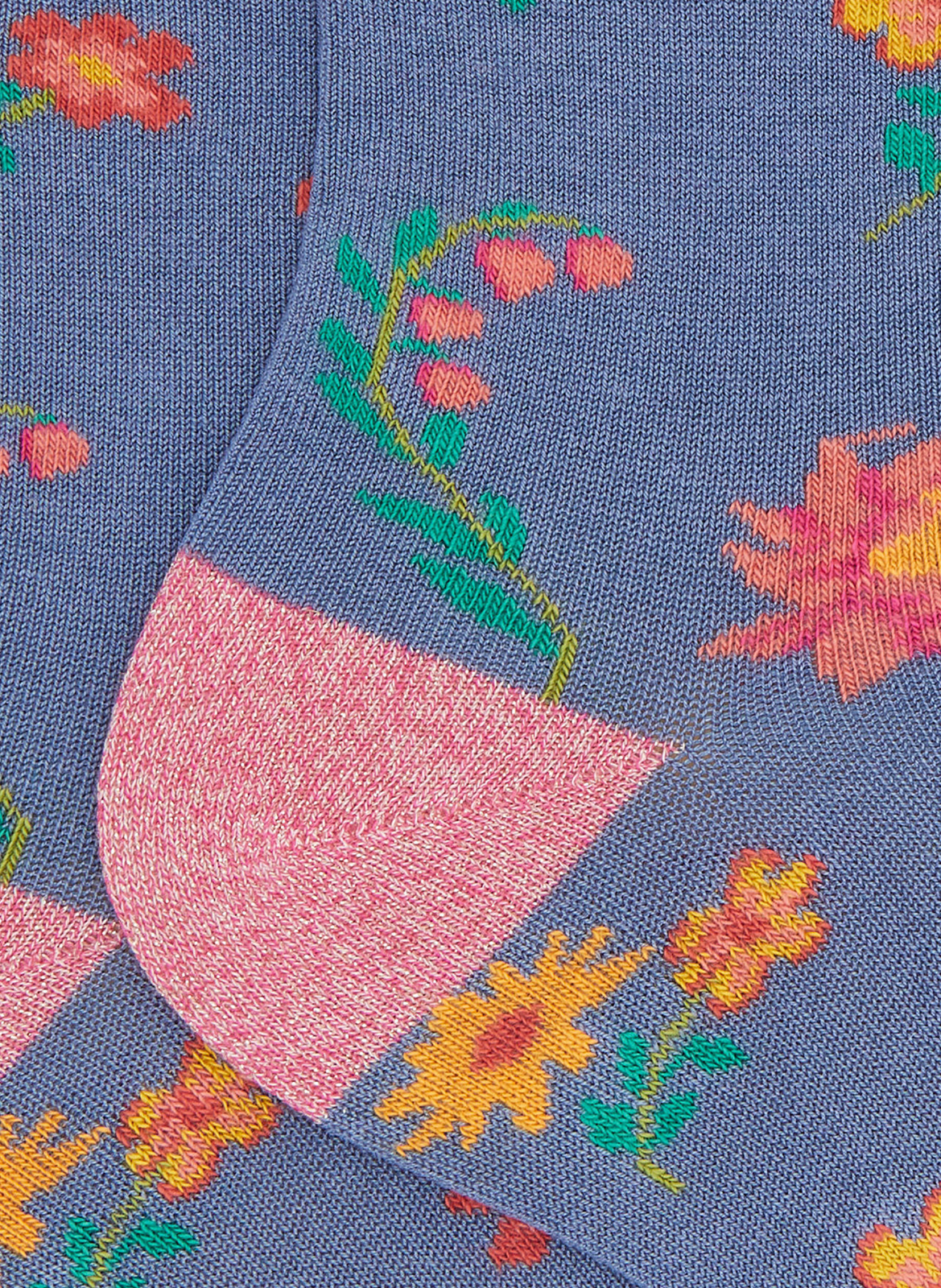 Mid-calf floral print cotton blend socks DORÉ DORÉ Blue