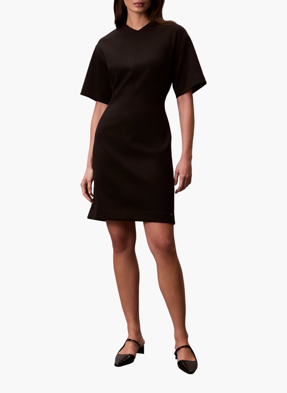 Fitted midi dress with short sleeves Black Calvin klein - Women | Printemps.com Fitted midi dress with short sleeves Black Calvin klein - Women | Printemps.com