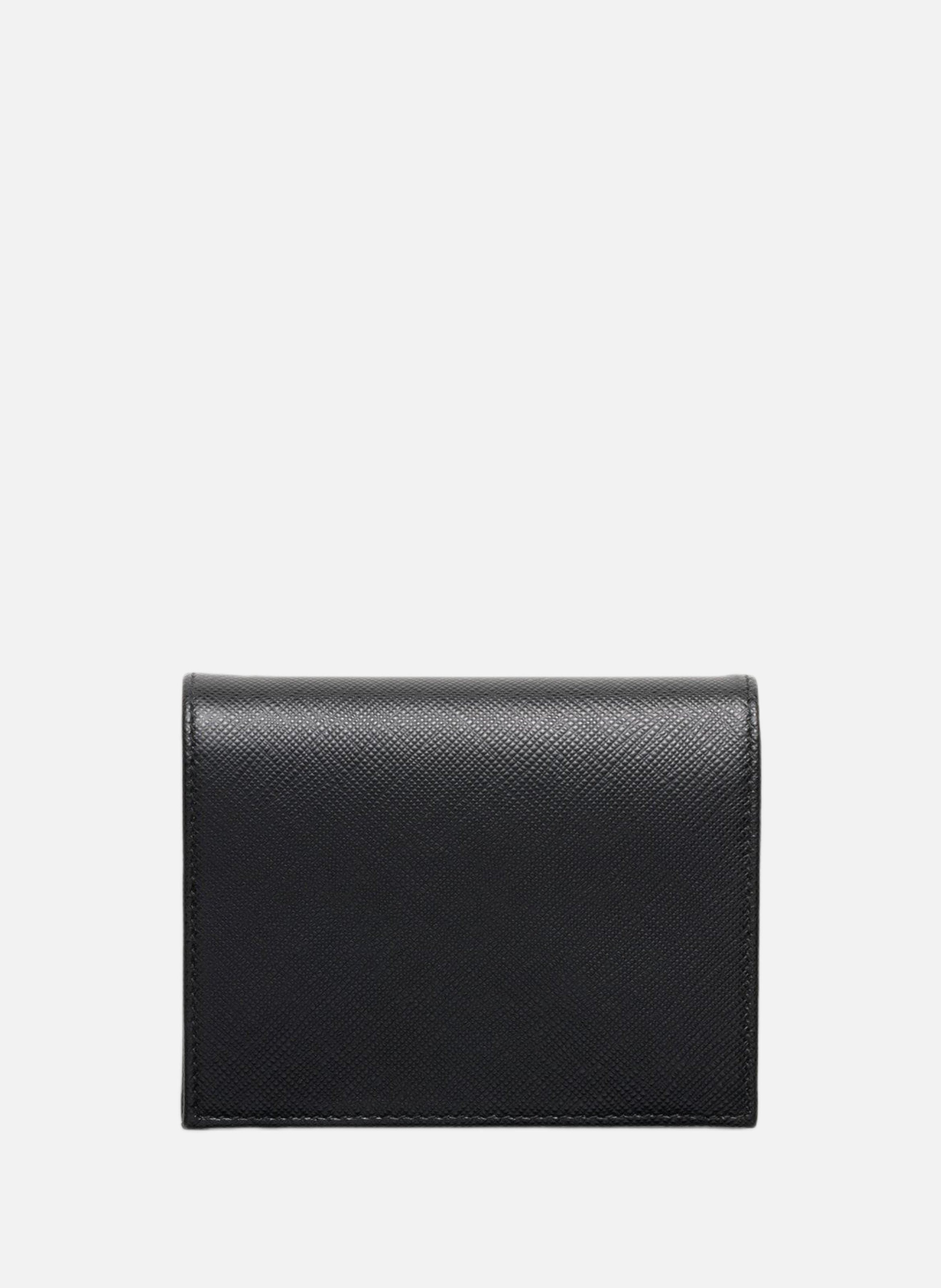 Petit portefeuille en cuir saffiano PRADA Noir