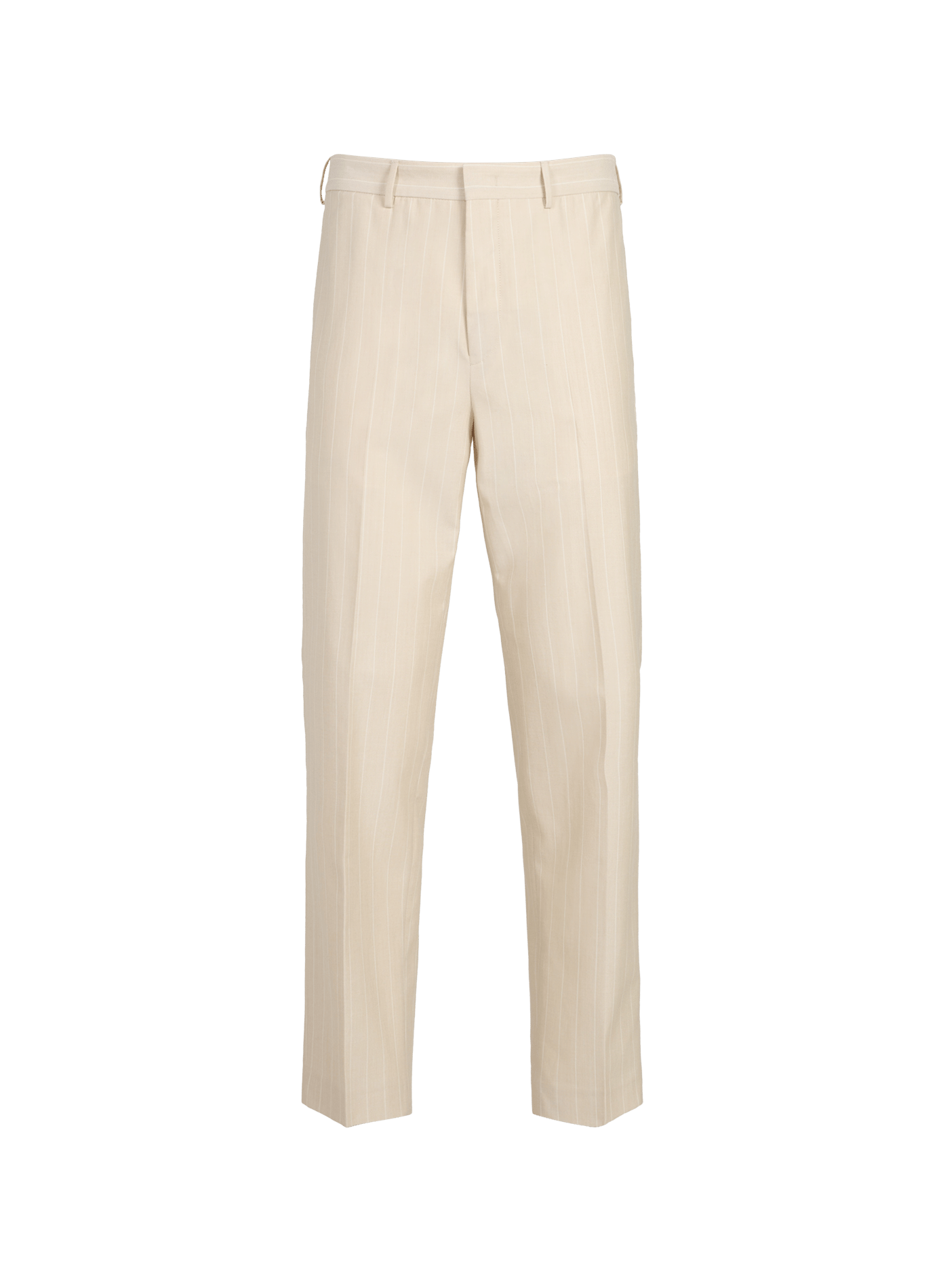 Pantalon à rayures en coton et laine vierge PT01 Beige
