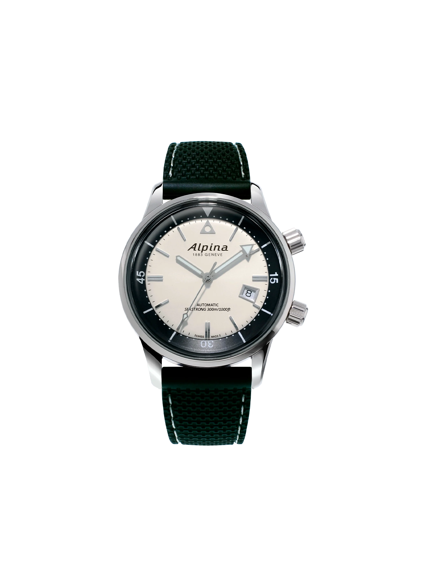 Montre automatique Diver 300 Heritage en cuir de veau ALPINA Blanc