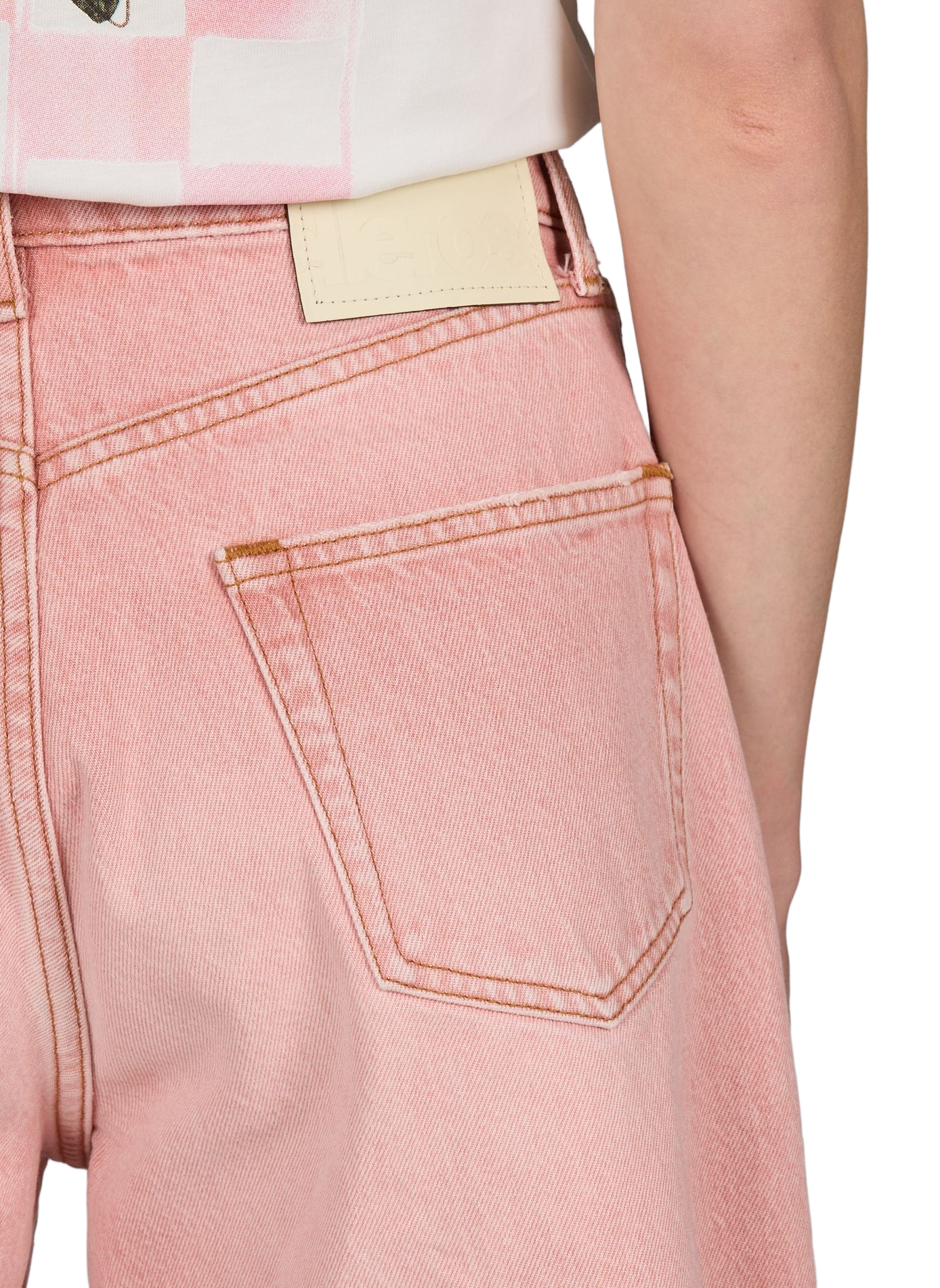 Short bords effilochés en coton BELLEROSE Rose