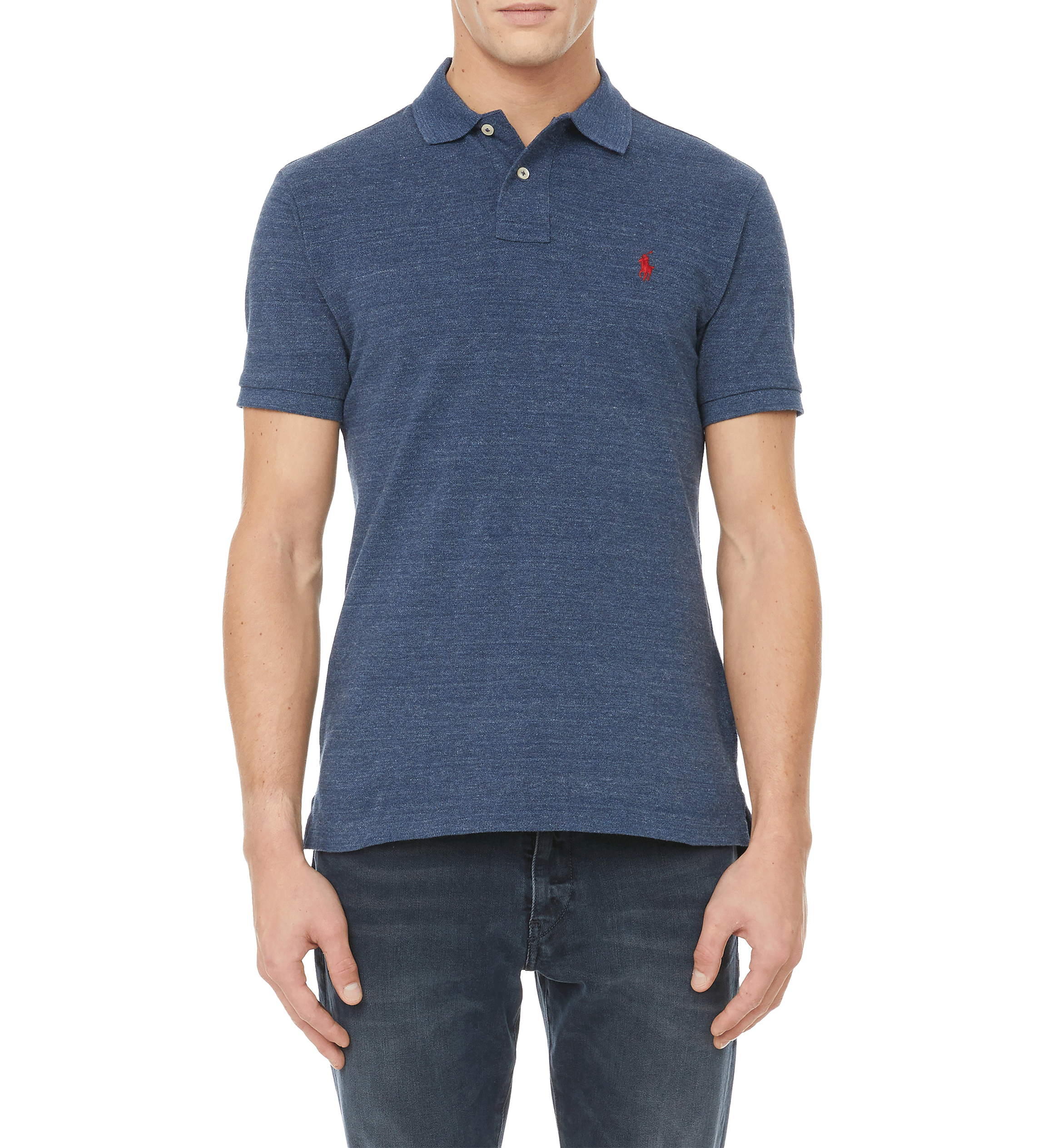 Slim-fit cotton polo shirt POLO RALPH LAUREN Blue