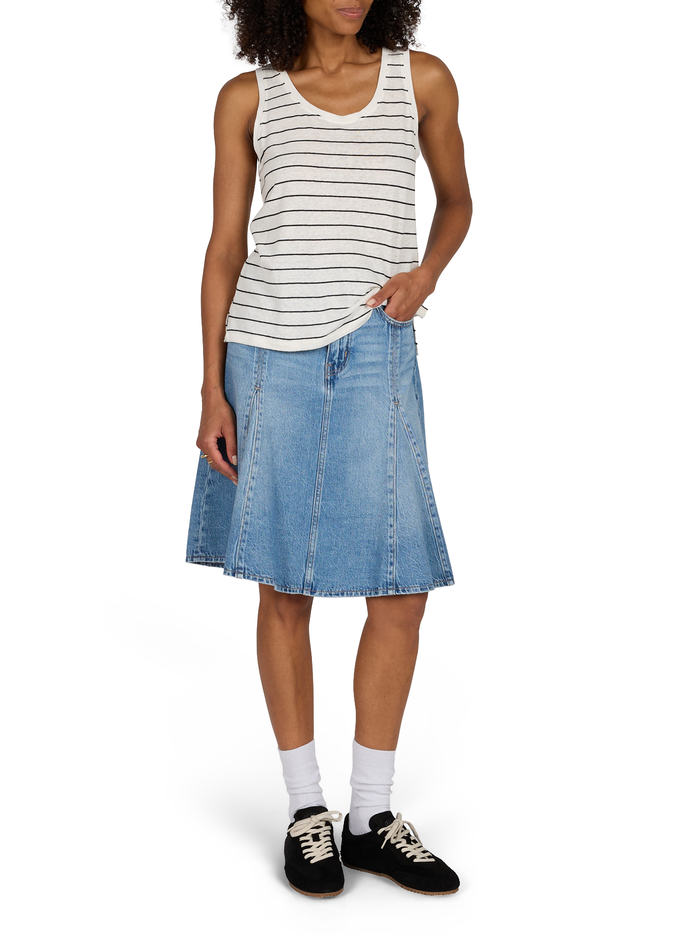 Jupe évasée en coton mélangé LEVI'S Bleu
