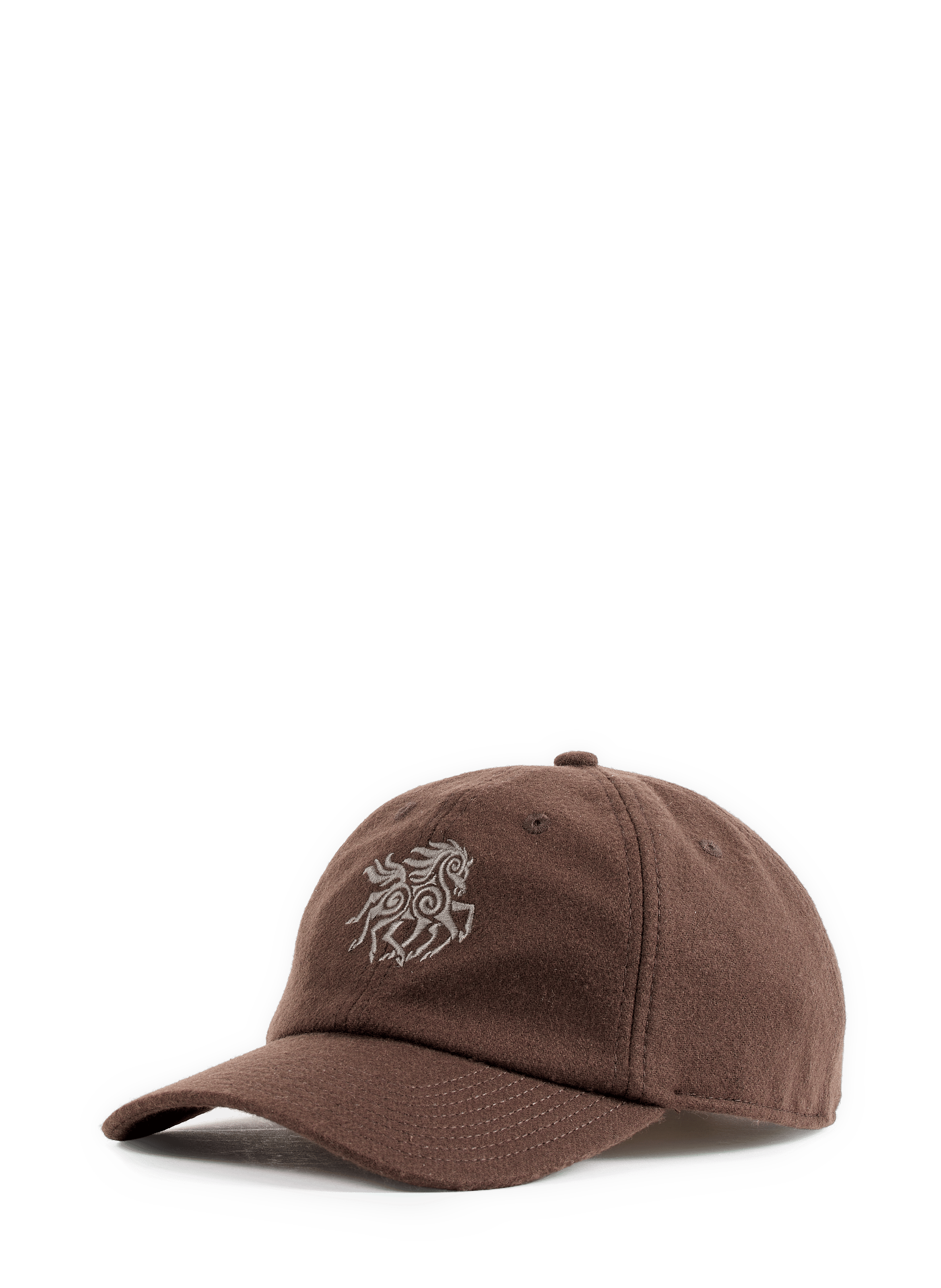 Cap with embroidered logo in wool RANRA Brown
